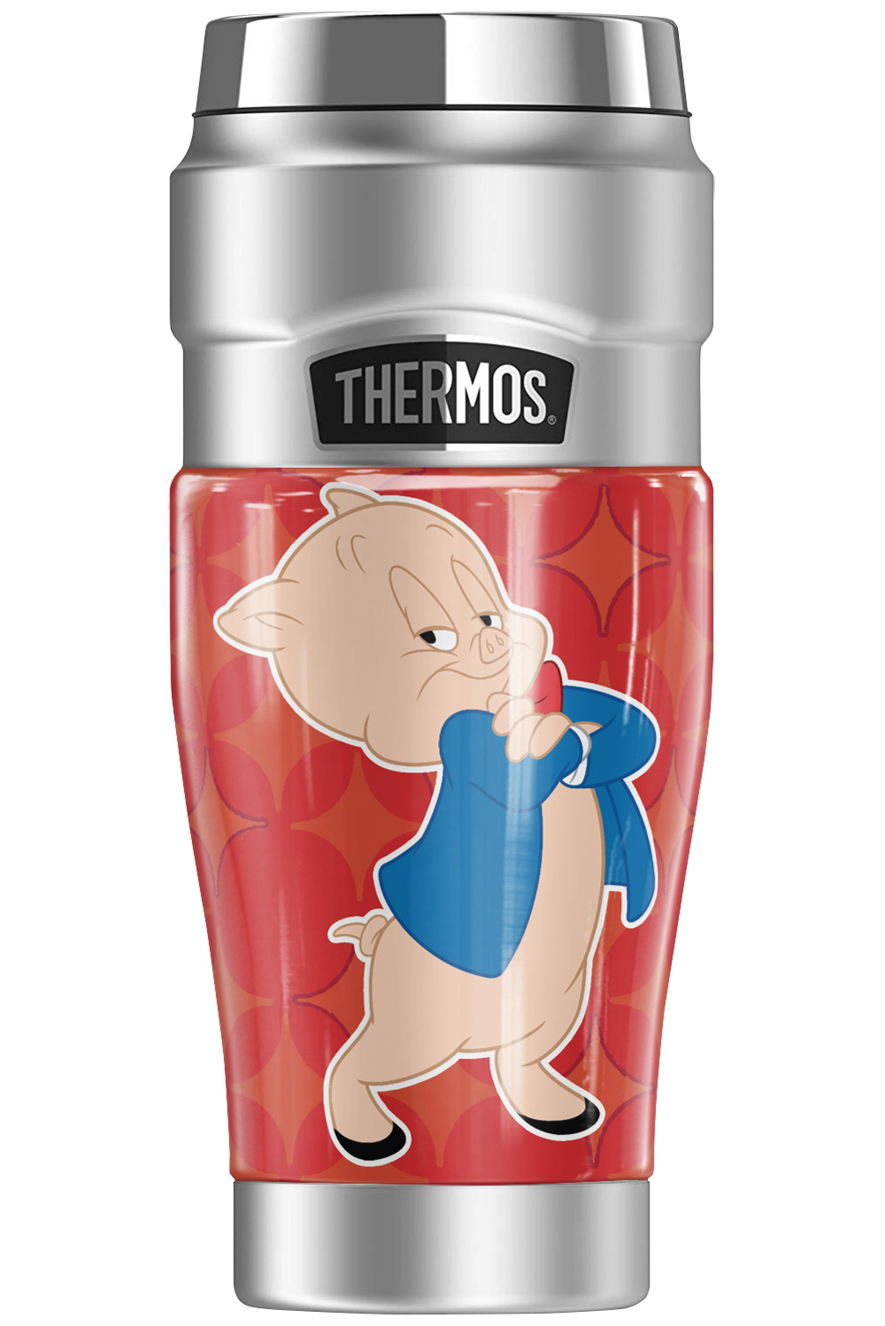 Looney Tunes Porky Pig Mid Century Pattern THERMOS STAINLESS KING Stainless Steel Travel Tumbler, Vacuum insulated & Double Wall, 16oz