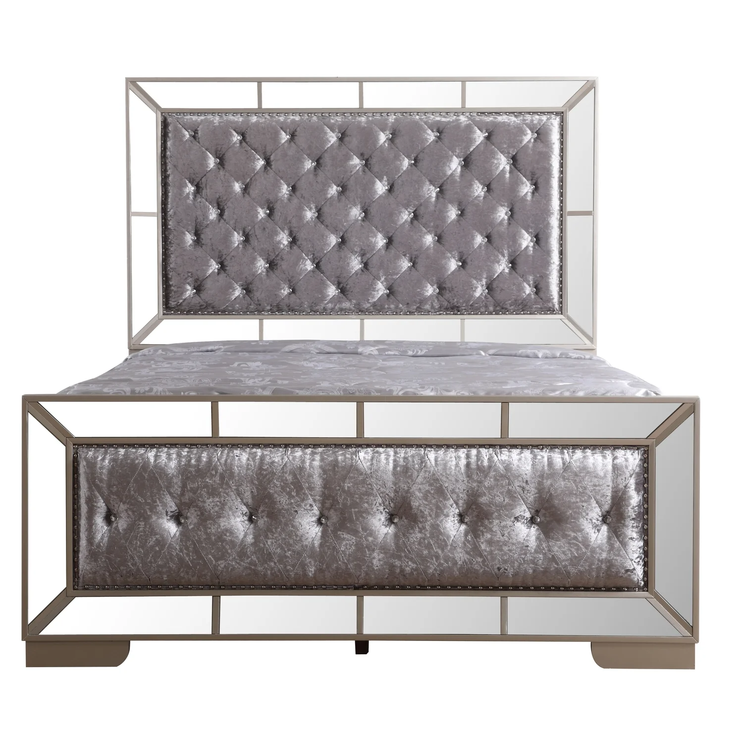 Maykoosh Rustic Refinement G8105A-QB Queen Bed , Silver Champagne