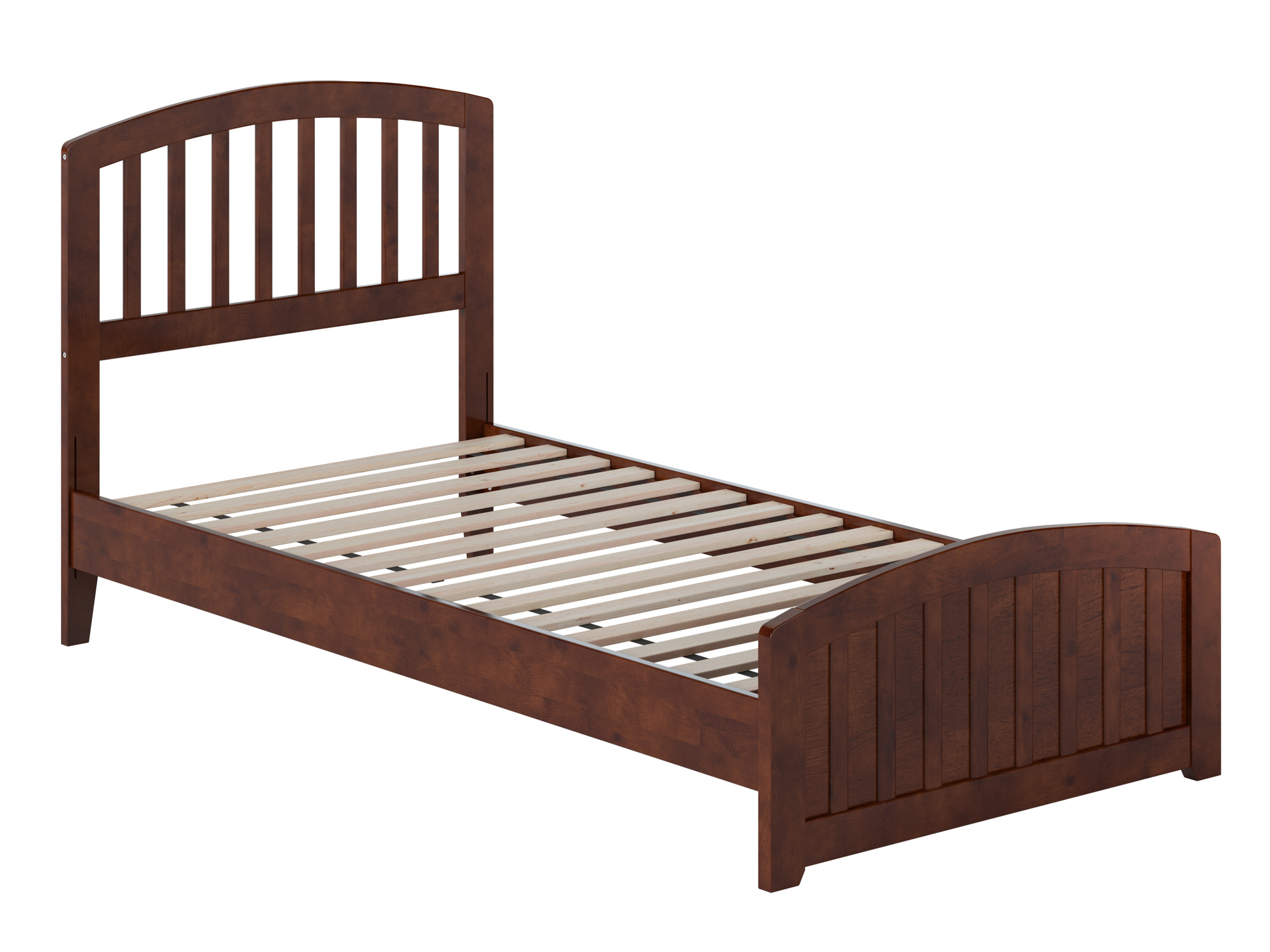 AFI Quincy Twin XL Solid Wood Low Profile Platform Bed with Matching Footboard, Walnut