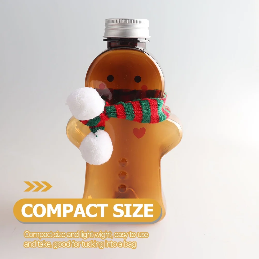 10pcs Christmas Bottles Xmas Gingerbread Man Candy Jars Juice Bottles 500ml