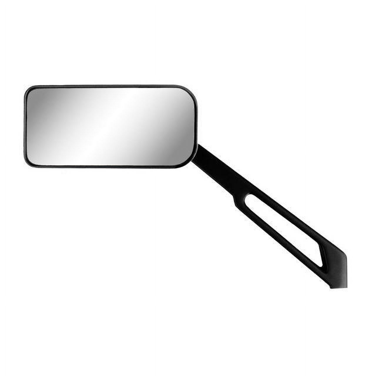 K-Source LowPro Rectangle Black, Long Stem, Adaptors For Most Major Brands (1x10mm, 1xHarley, 1x10mm Reverse), LH or RH 98004