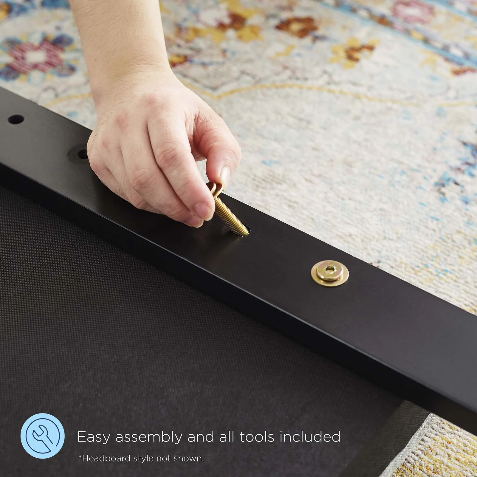 Modway Robbie Twin Wood Headboard in Black