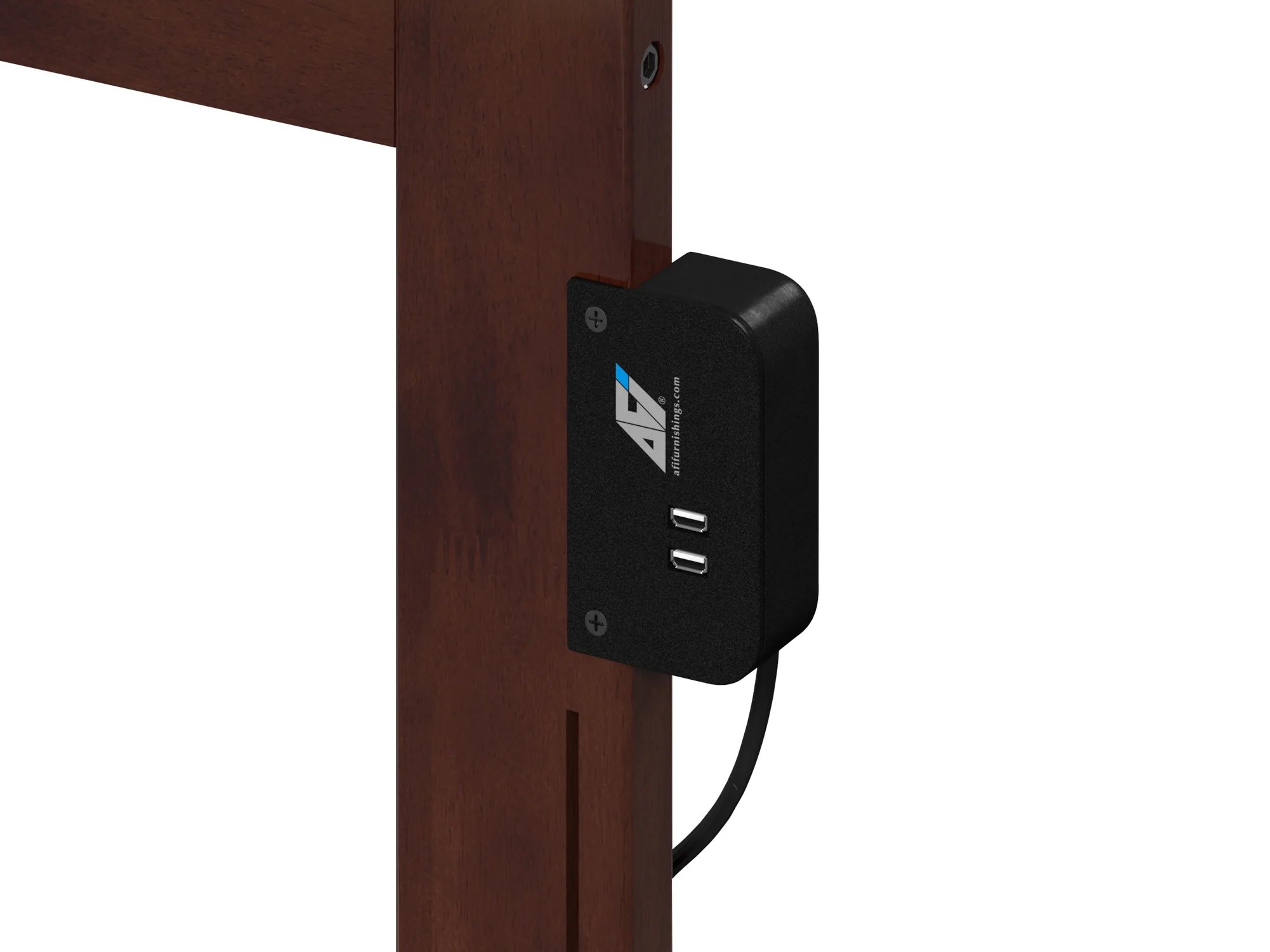 AFI Madison Full Solid Wood Traditional Bed with Panel Headboard in Walnut