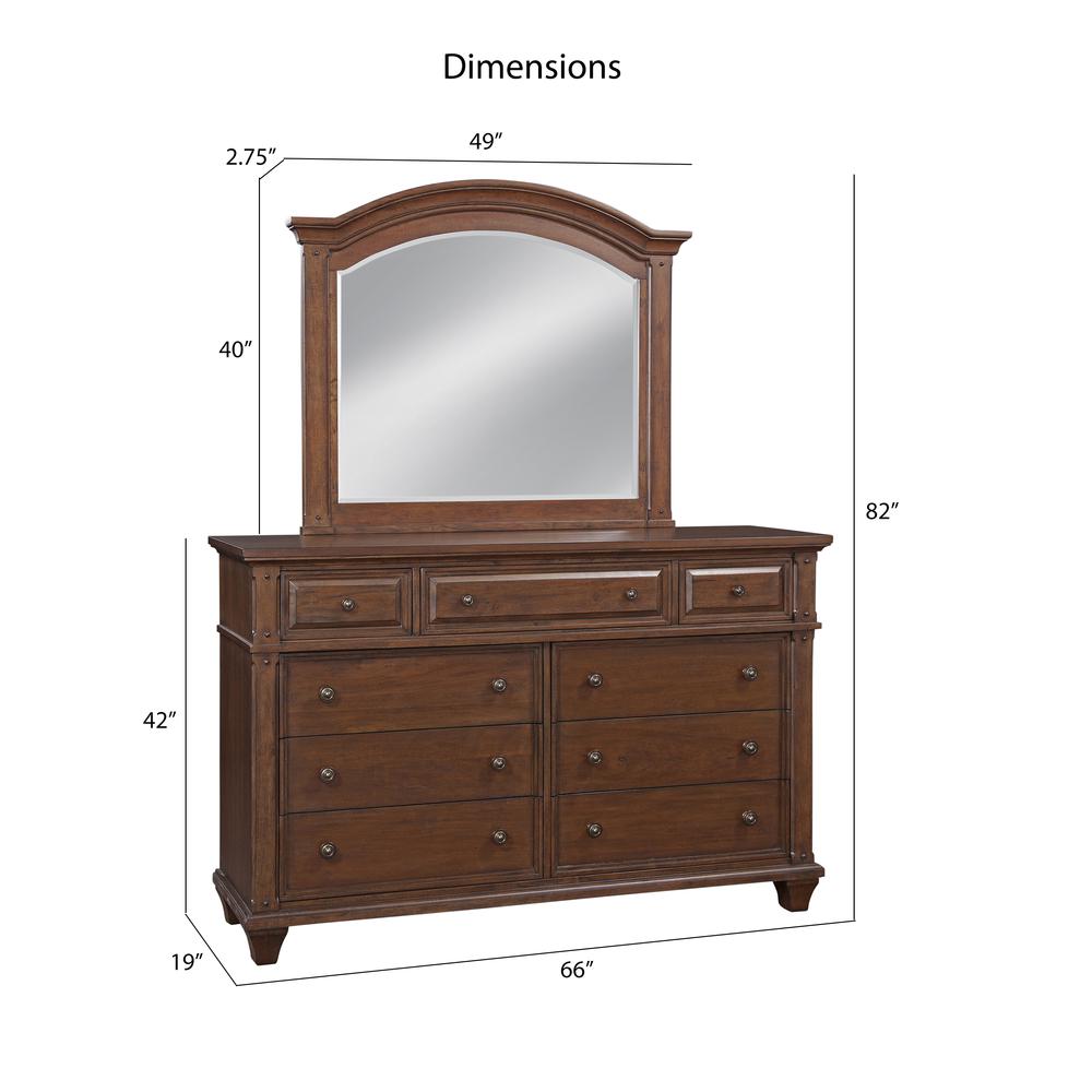 American Woodcrafters Sedona Cherry Finished Wood 9-drawer Dresser and Mirror