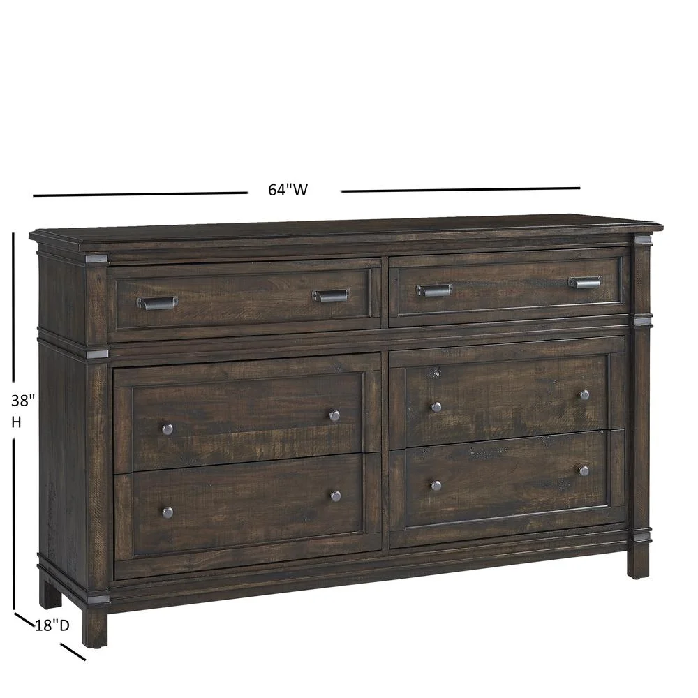 American Woodcrafters Farmwood Six Drawer Dresser