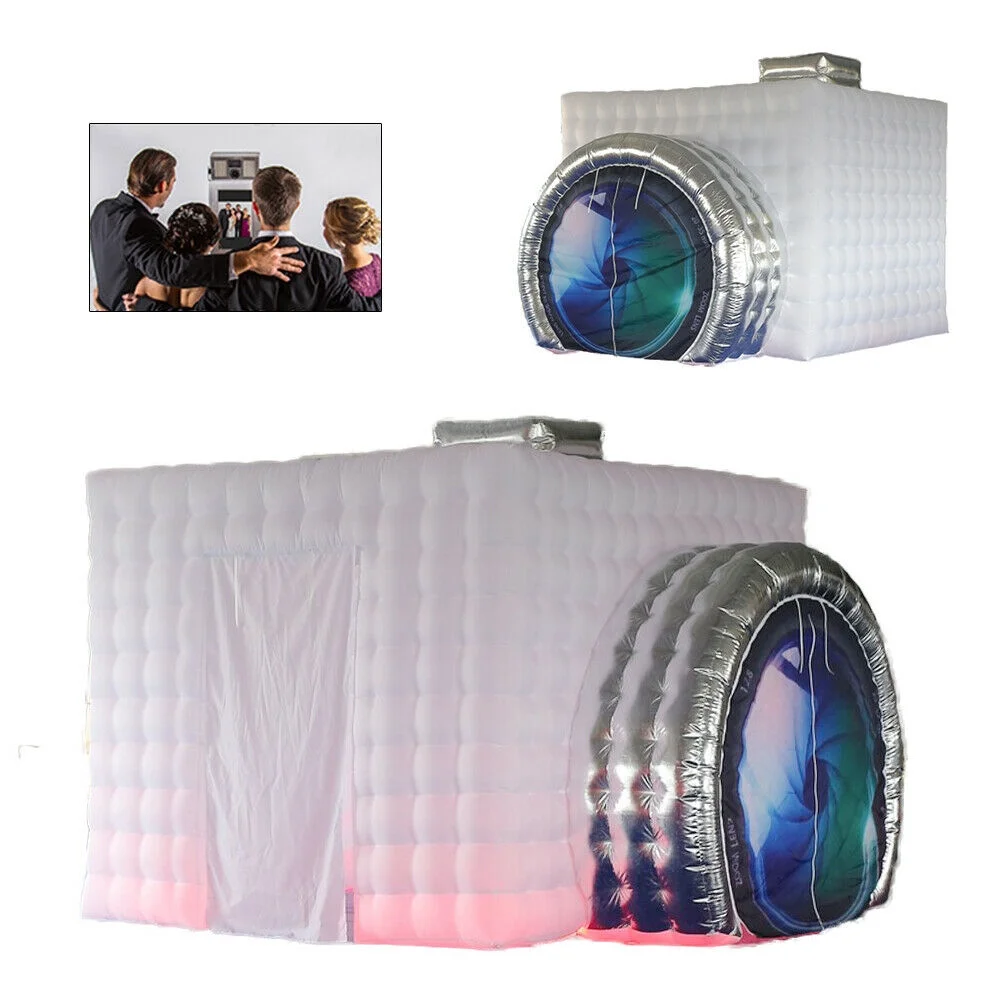 3.8X2.8x2.5m Inflatable Photo Booth Tent Camera Shape Wedding Tent with Blower 110V