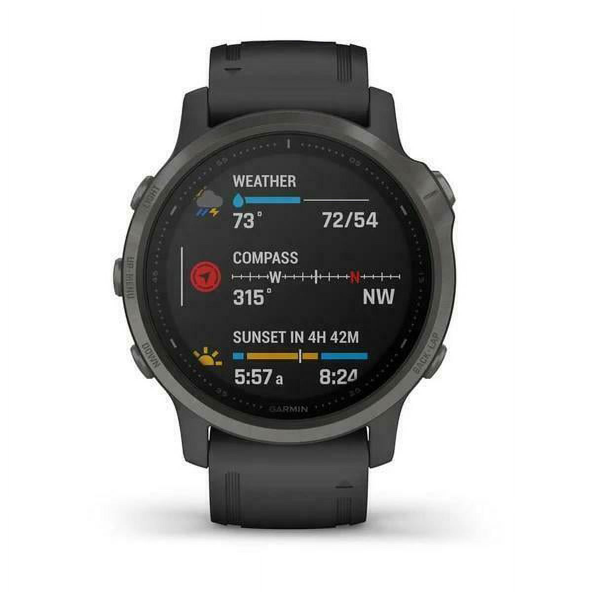 Garmin Vivoactive -  fēnix® 6S Carbon Gray DLC with Black Silicone Band