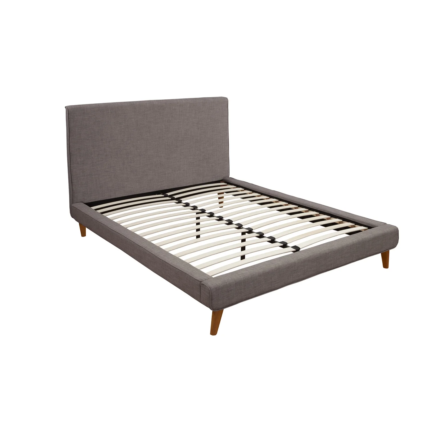 Alpine Furniture Britney Standard King Upholstered Platform Bed in Dark Gray