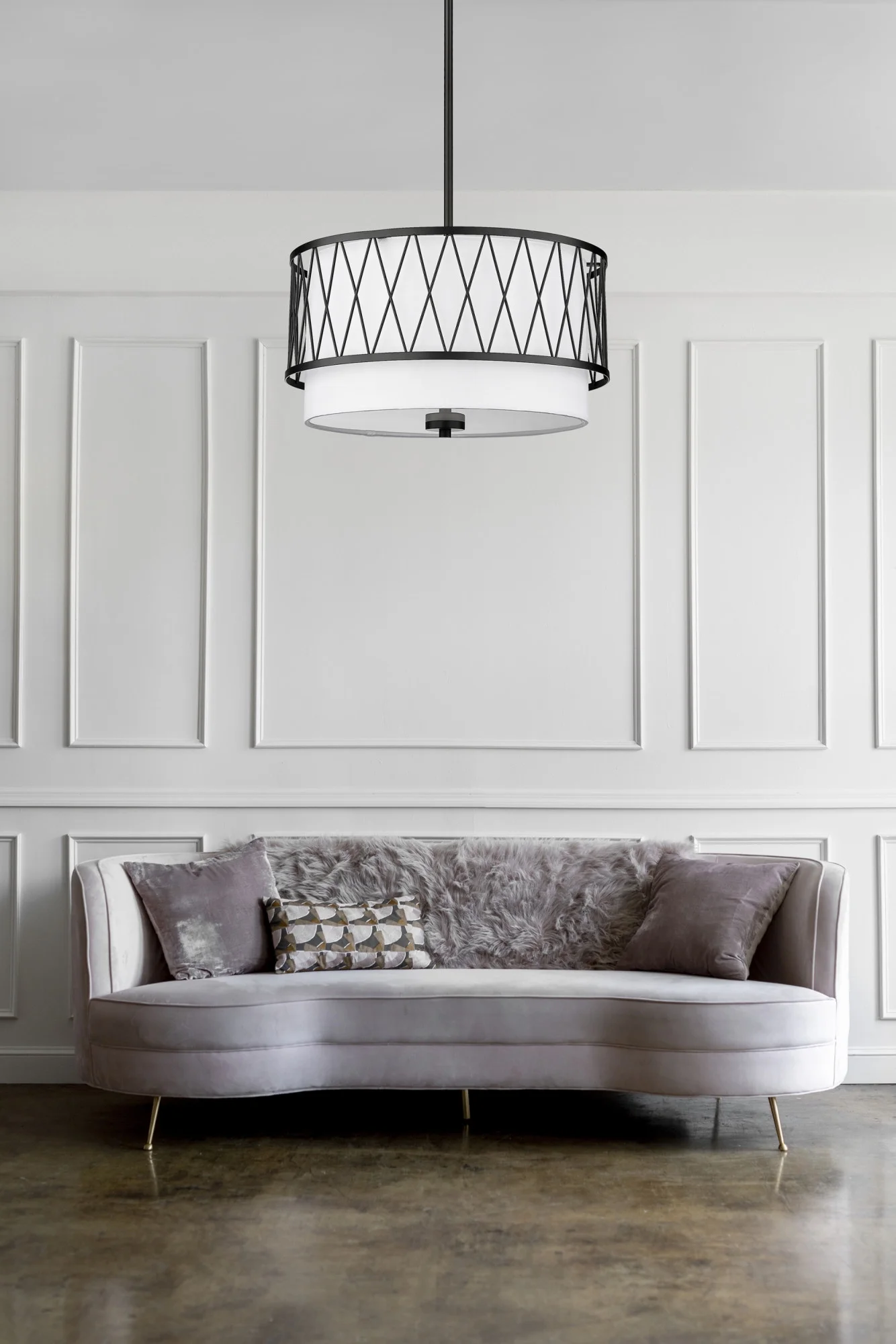 Z-Lite Dalton 3 Light Pendant in Matte Black/White