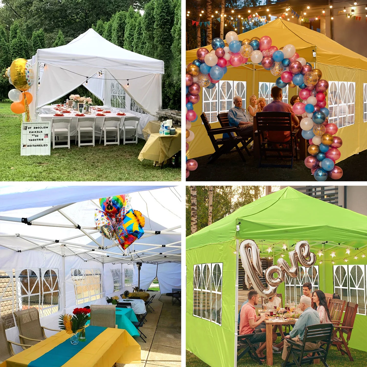 InstaHibit 10x20' Easy Pop Up Canopy 420D Folding Tent Wedding Party Outdoor w/ Removable Sidewall Black