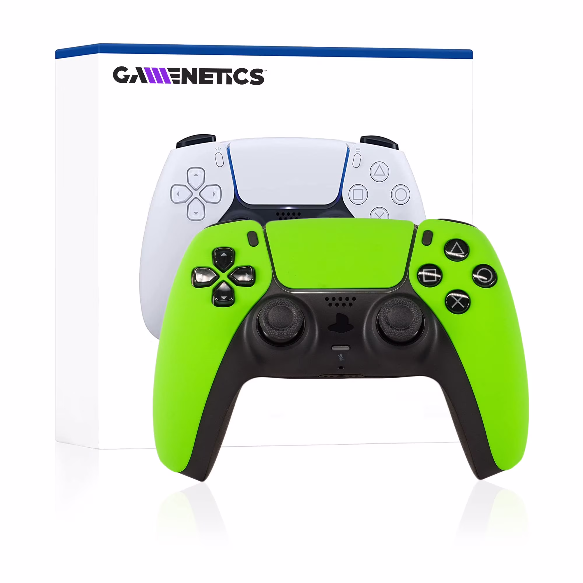 Gamenetics Custom Official Wireless Bluetooth Controller for PS5 Console - PC - Un-Modded - Video Gamepad Remote (Soft Touch Mantis Green)