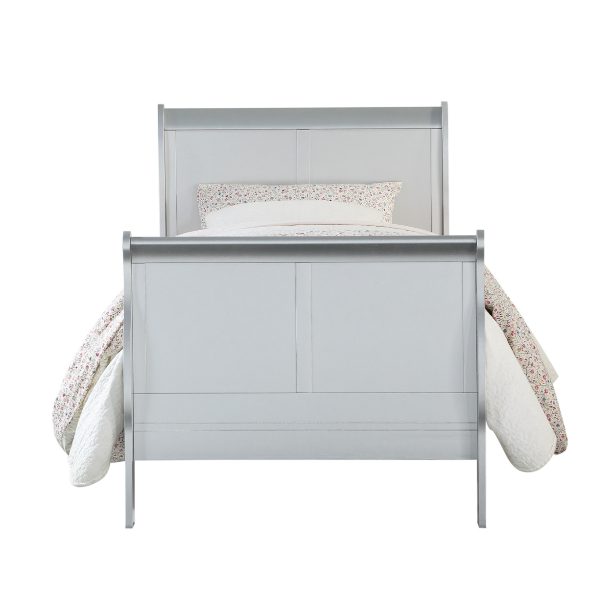 Acme Louis Philippe III Bed in Platinum, Multiple Sizes