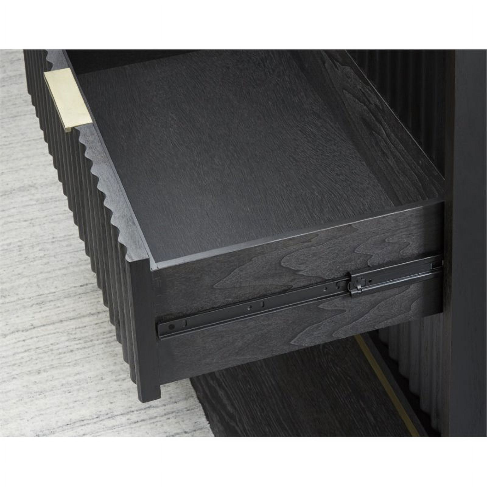 Bowery Hill 6-Drawer Solid/Mahogany Wood Chest in Transparent Black