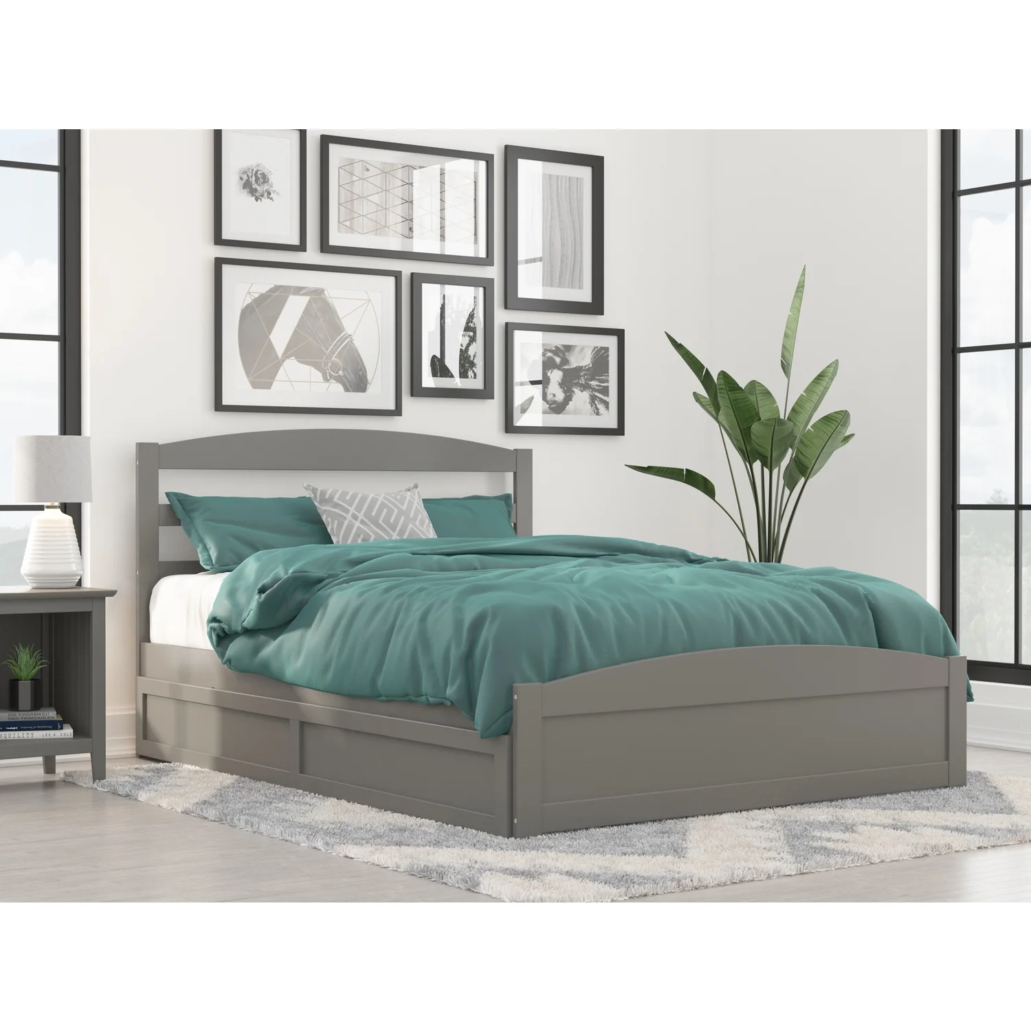 AFI Warren Solid Wood Traditional Queen Bed w/ Twin Trundle in White