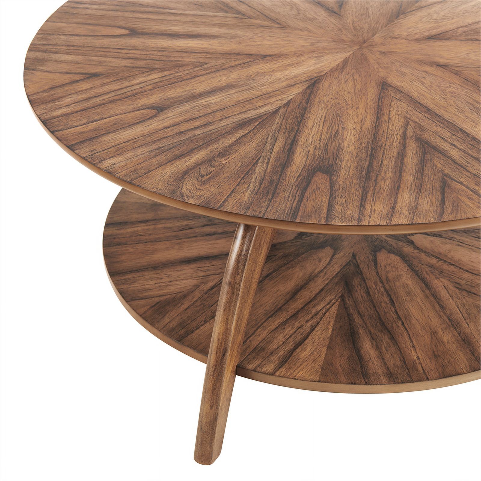Martin Svensson Home LAX Round Wood Coffee Table in Warm Nutmeg Brown