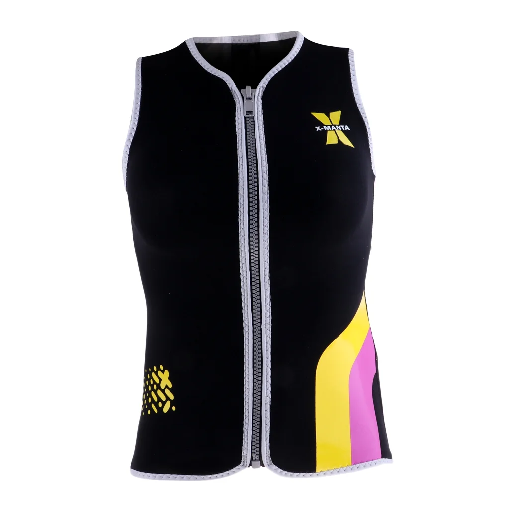 Women's 3mm Front Zip Sleeveless Wetsuit Jacket Neoprene Vest Top