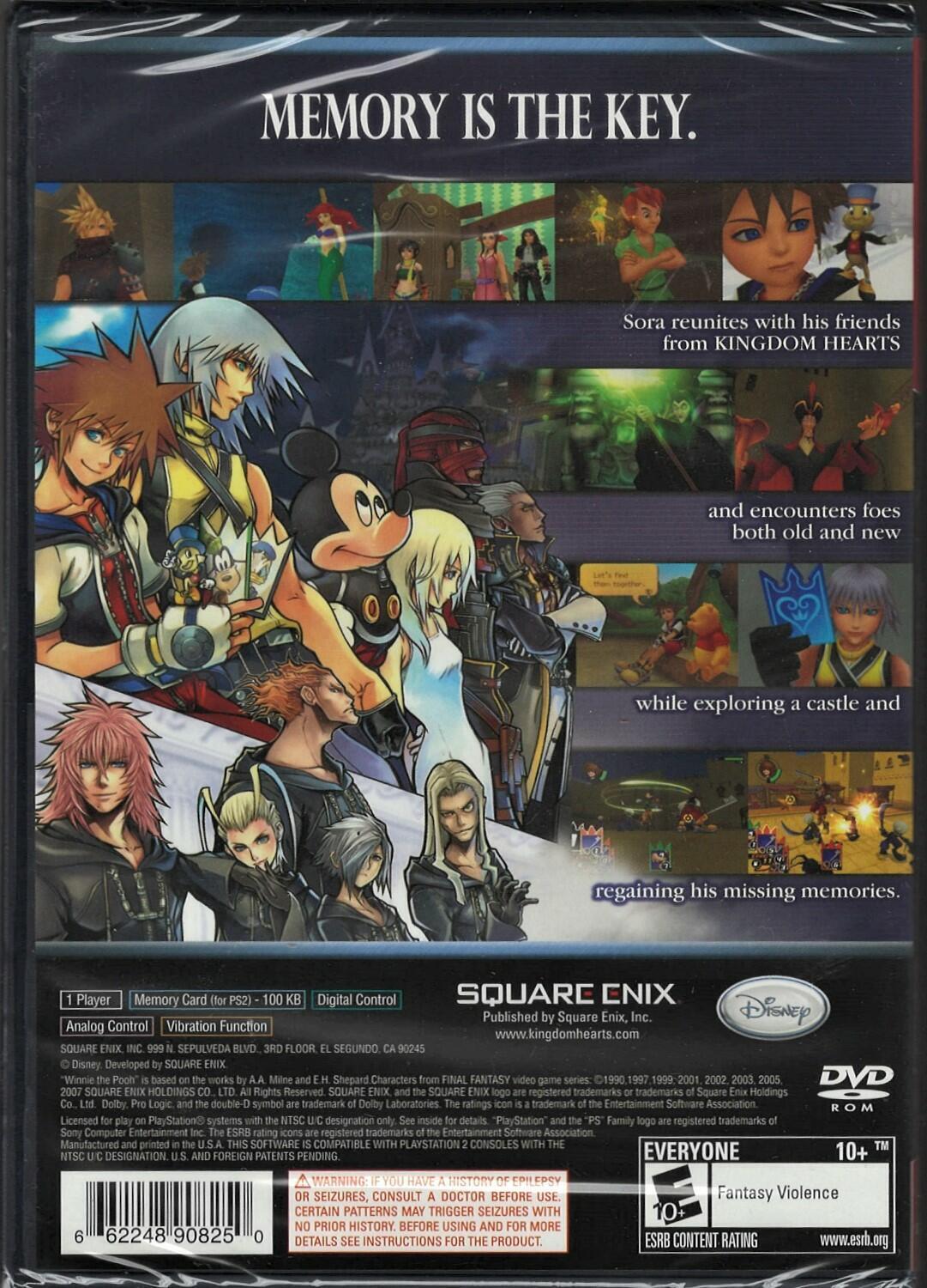 Kingdom Hearts Re: Chain of Memories (Greatest Hits) PS2 (Brand New Factory Seal-0662248908250