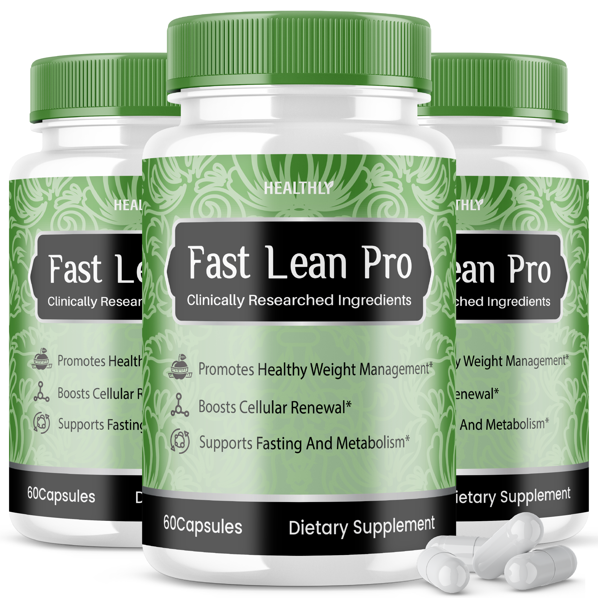 (3 Pack) Fast Lean Pro Supplement Fast Lean Pro Weight Loss Capsules Advanced Formula (180 Capsules)