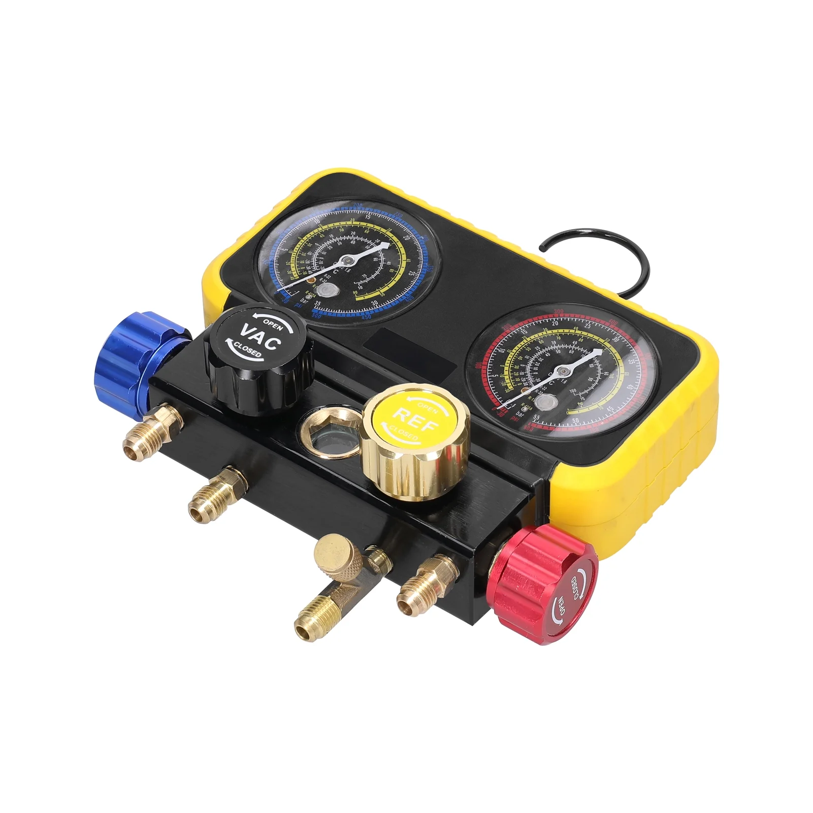 Anself Dual Gauges Air Conditioner Refrigerant Refilling Set Pressure Adjustable Refrigeration Maintenance Equipment Kit Brass Connection Air-conditioner Repairing Device