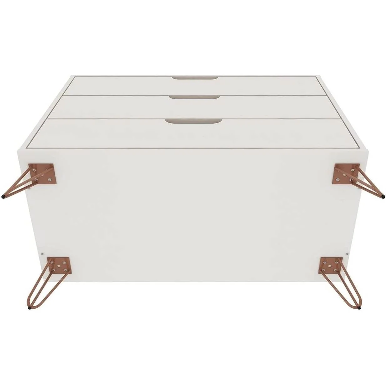 Modern Bedroom Scandinavian Style 3-Drawer Dresser in Off-White Natural Finish