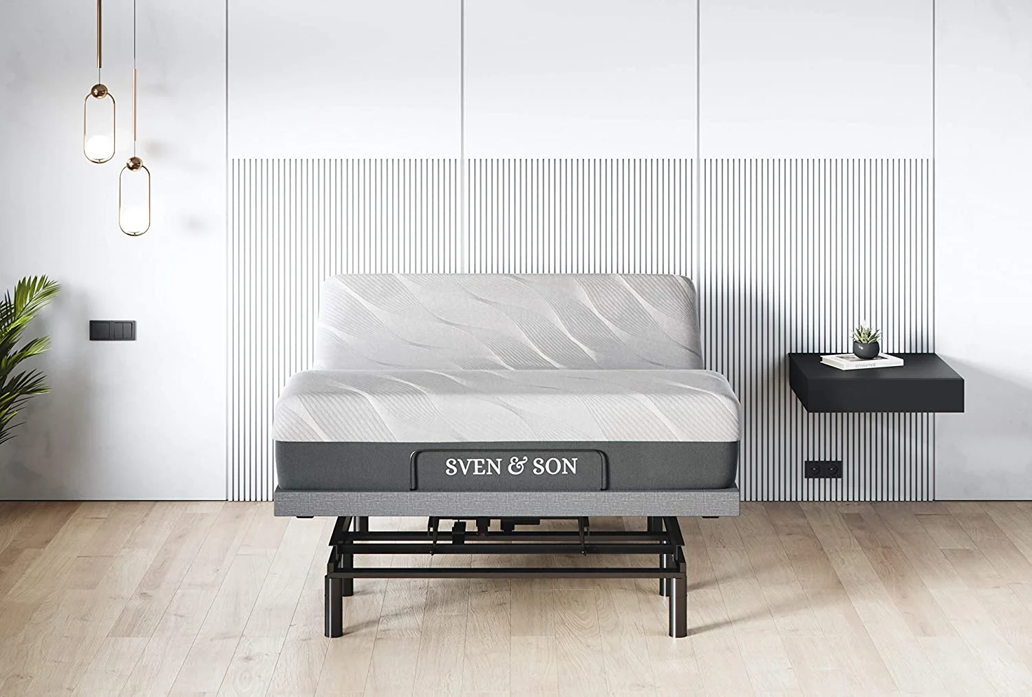 & Son Full Adjustable Bed Base Frame (Head Tilt) + 10\u201D Luxury Cool Gel Memory Foam Mattress  Head & Foot USB Ports  Zero Gravity  Interactive Dual Massage  Wireless  Classic