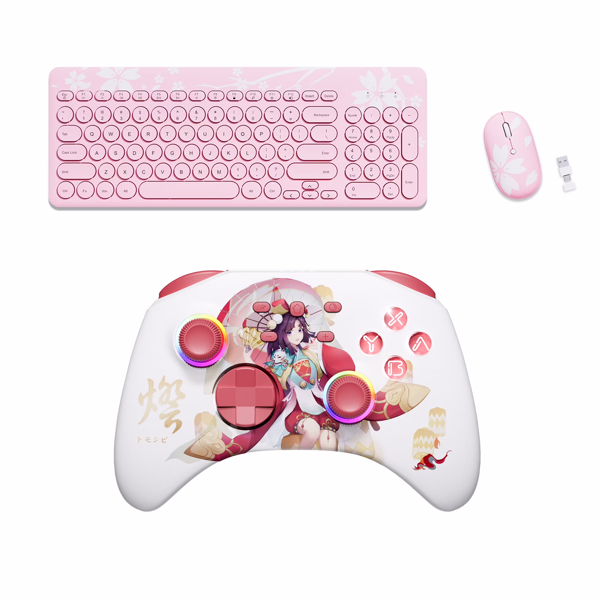 Wireless Switch Pro Controller for Nintendo Switch/OLED/Lite, PC/IOS/Android/Steam, Wireless Mouse and Ergonomic Keyboard 3 in 1 Sets