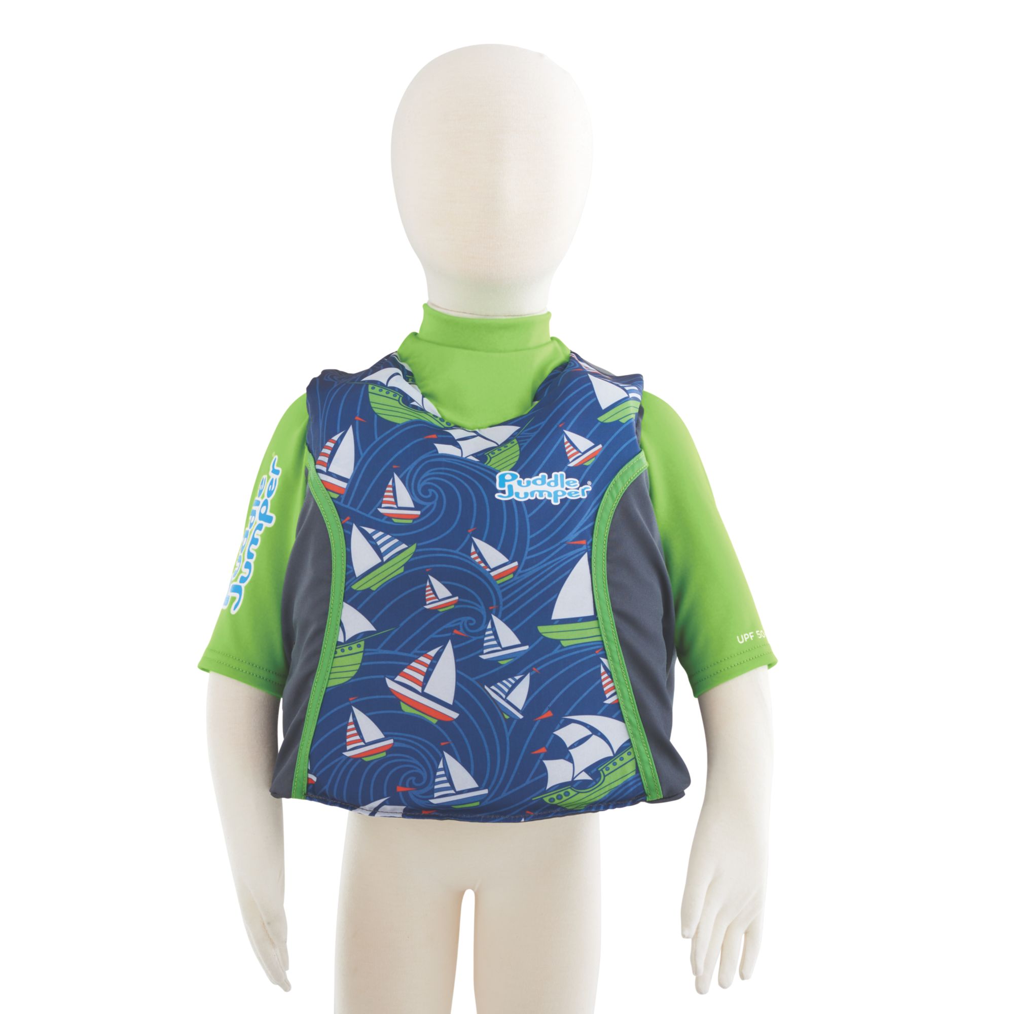 Puddle Jumper® Kids 2-in-1 Life Jacket and Rash Guard, Sailboats