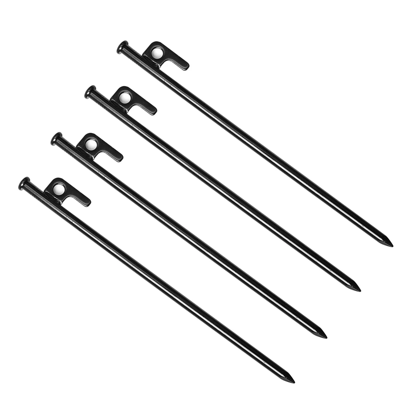 4 Pieces Multiuse Heavy Duty Tent Stakes Metal Anchor Tarp Pegs Canopy Nails Trip - 30cm
