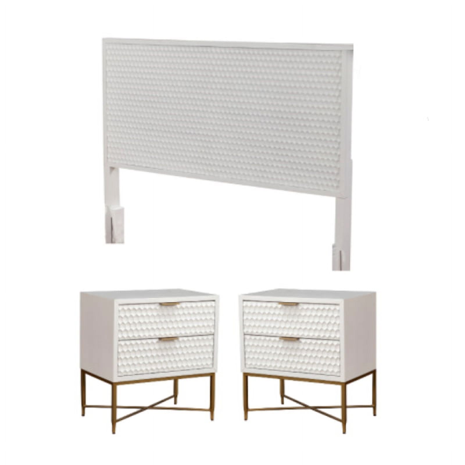 Home Square 3 Piece Set with 2-Drawer Nightstand & Standard King Wood Headboard