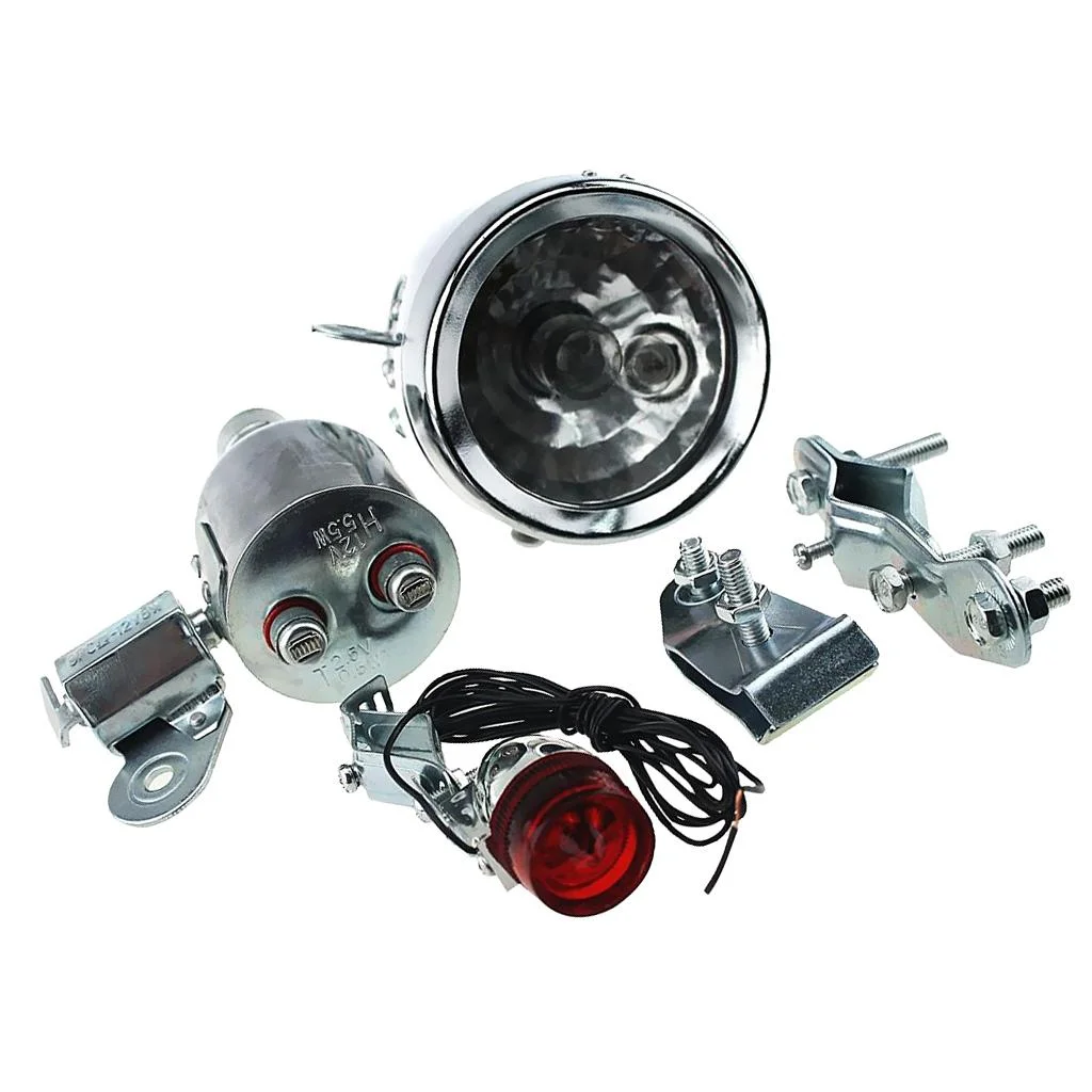 Retro Headlight Light ,12V 6W Bike Lamp Friction