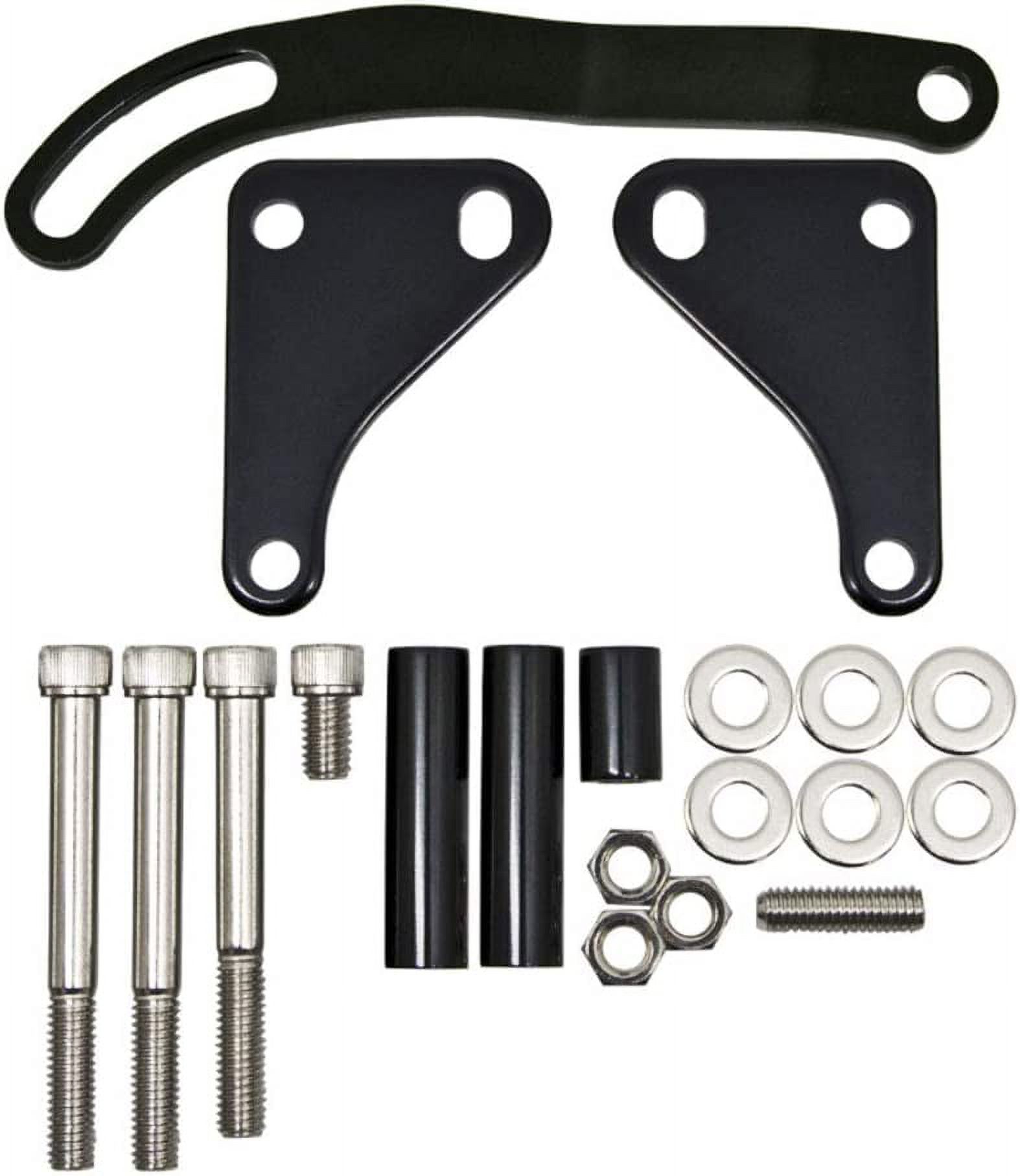 Cobra-Tek Fits Chevy Small Block Steel Power Steering Bracket Set Edp Black