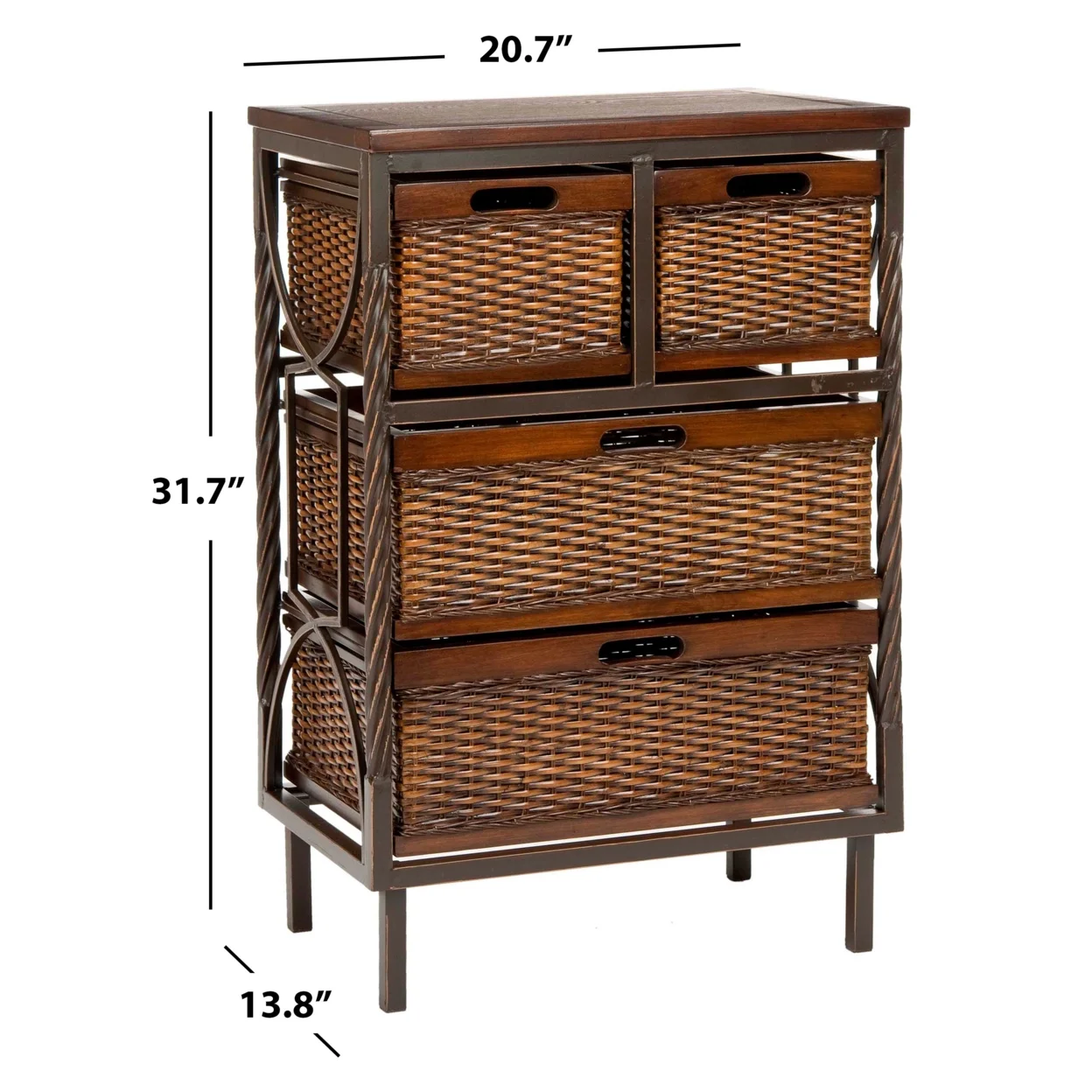 SAFAVIEH Andrew 4-Drawer Storage Unit Teak