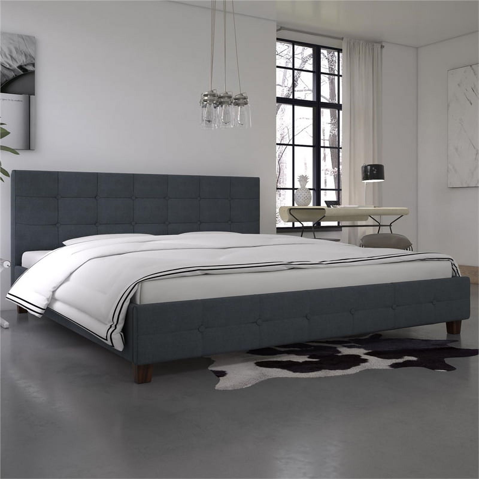 DHP Ryan Tufted King Platform Bed in Blue