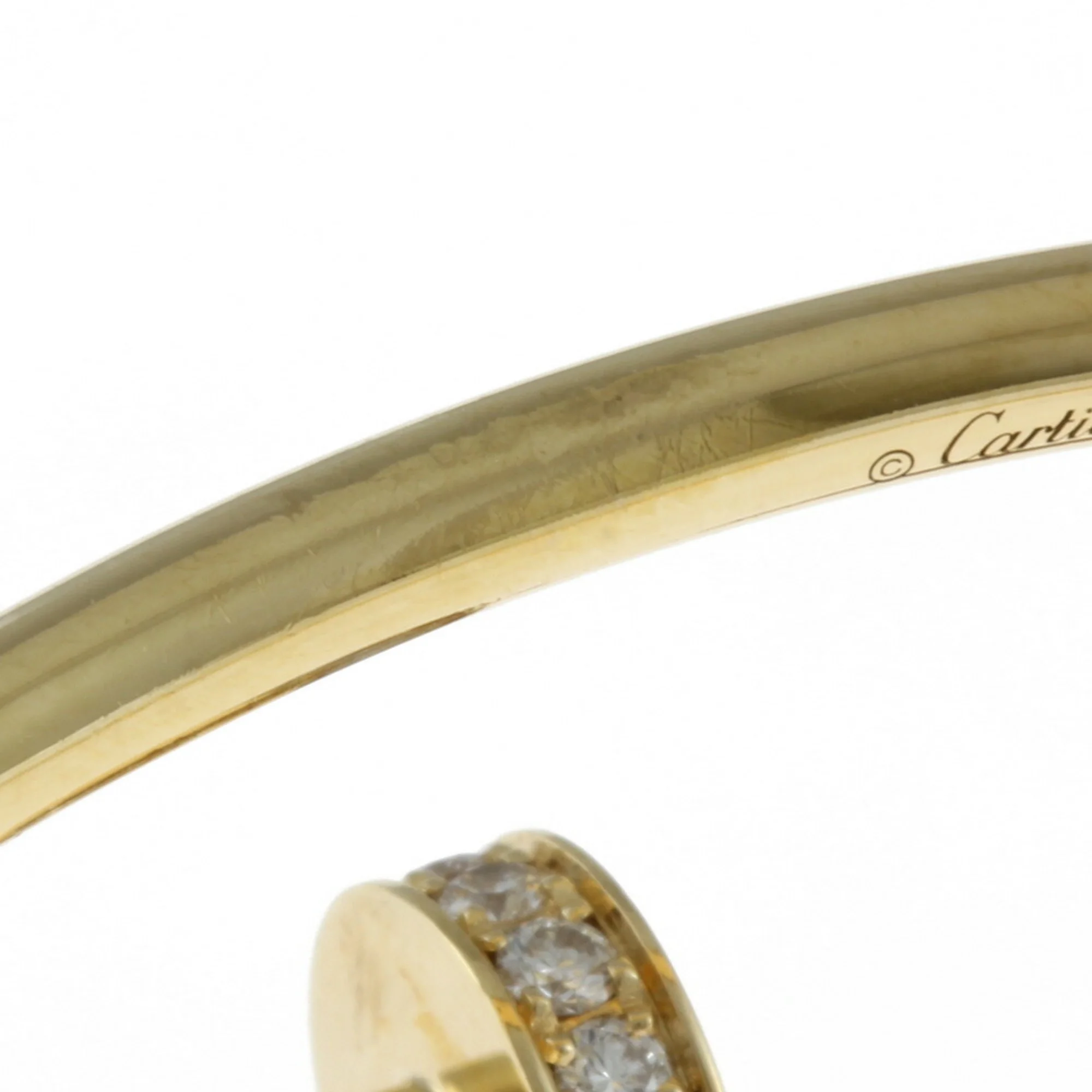Pre-Owned Cartier CARTIER Juste Uncle Small #17 Bangle 18K K18 Yellow Gold Diamond Women's (Good)