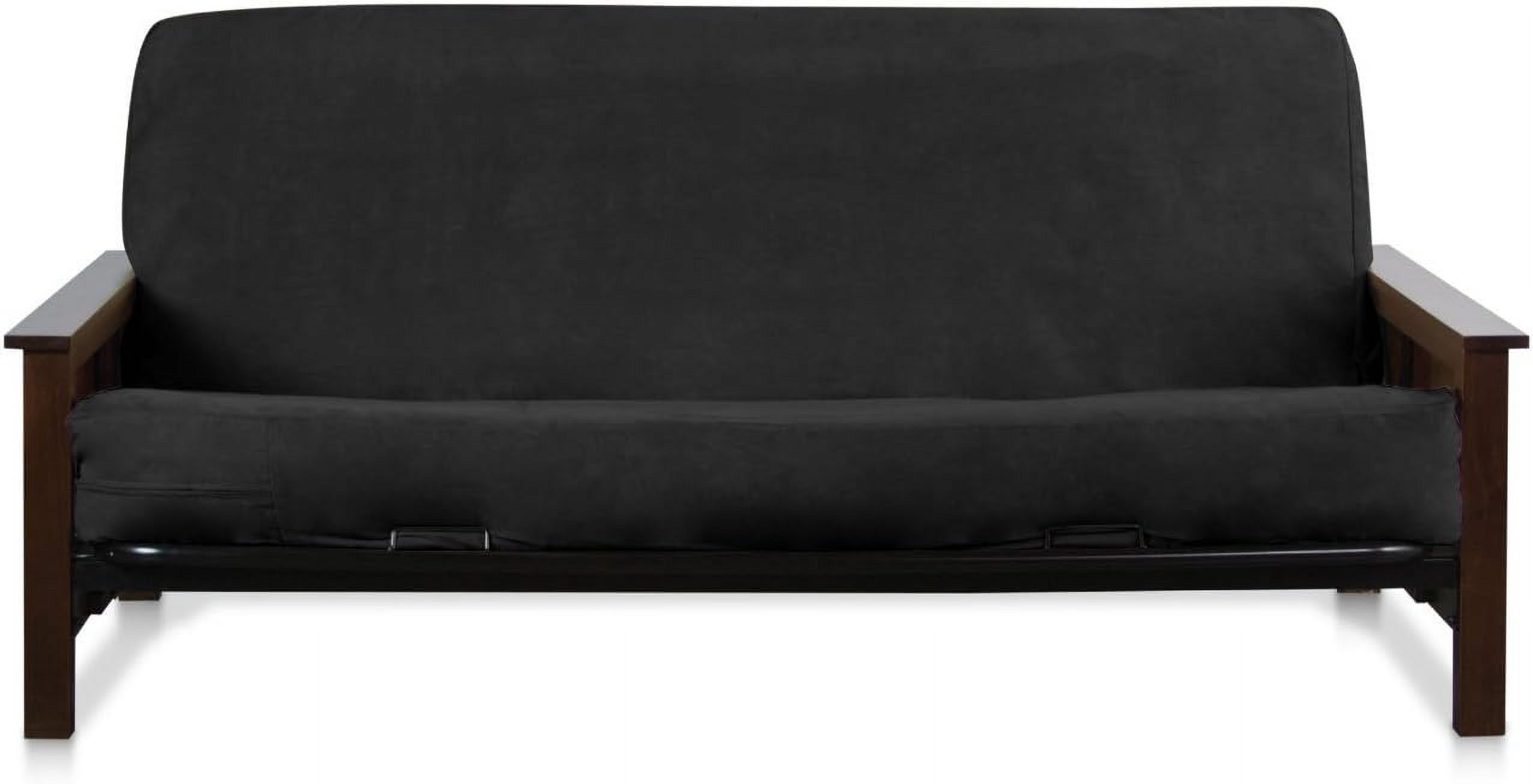 black full size zipper quality bonded micro suede futon mattress cover