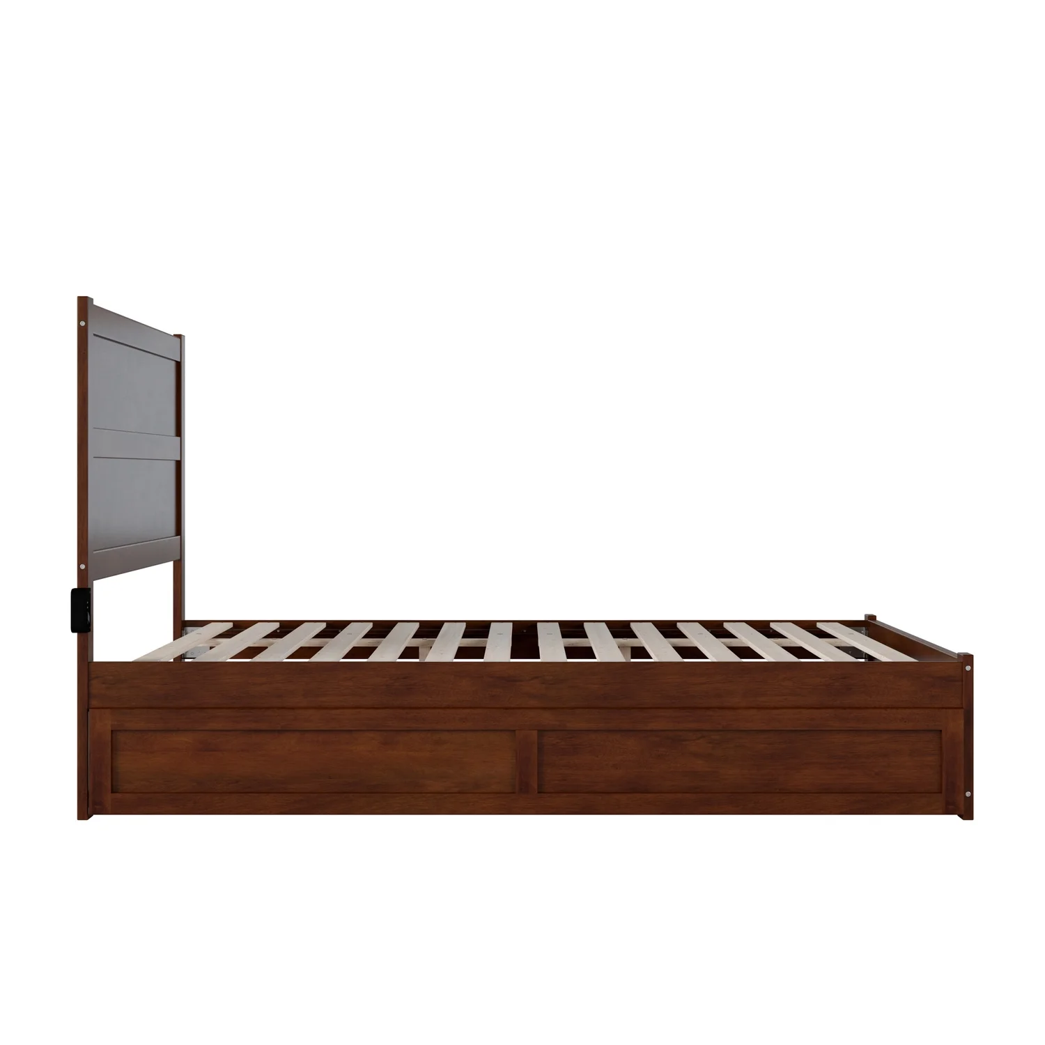 AFI NoHo Wood Queen Bed with Footboard/Twin XL Trundle in Walnut