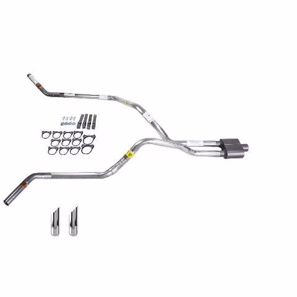 Silverado 99-06 dual exhaust 2.5 pipe 1 chamber muffler SW Tip Corner exit