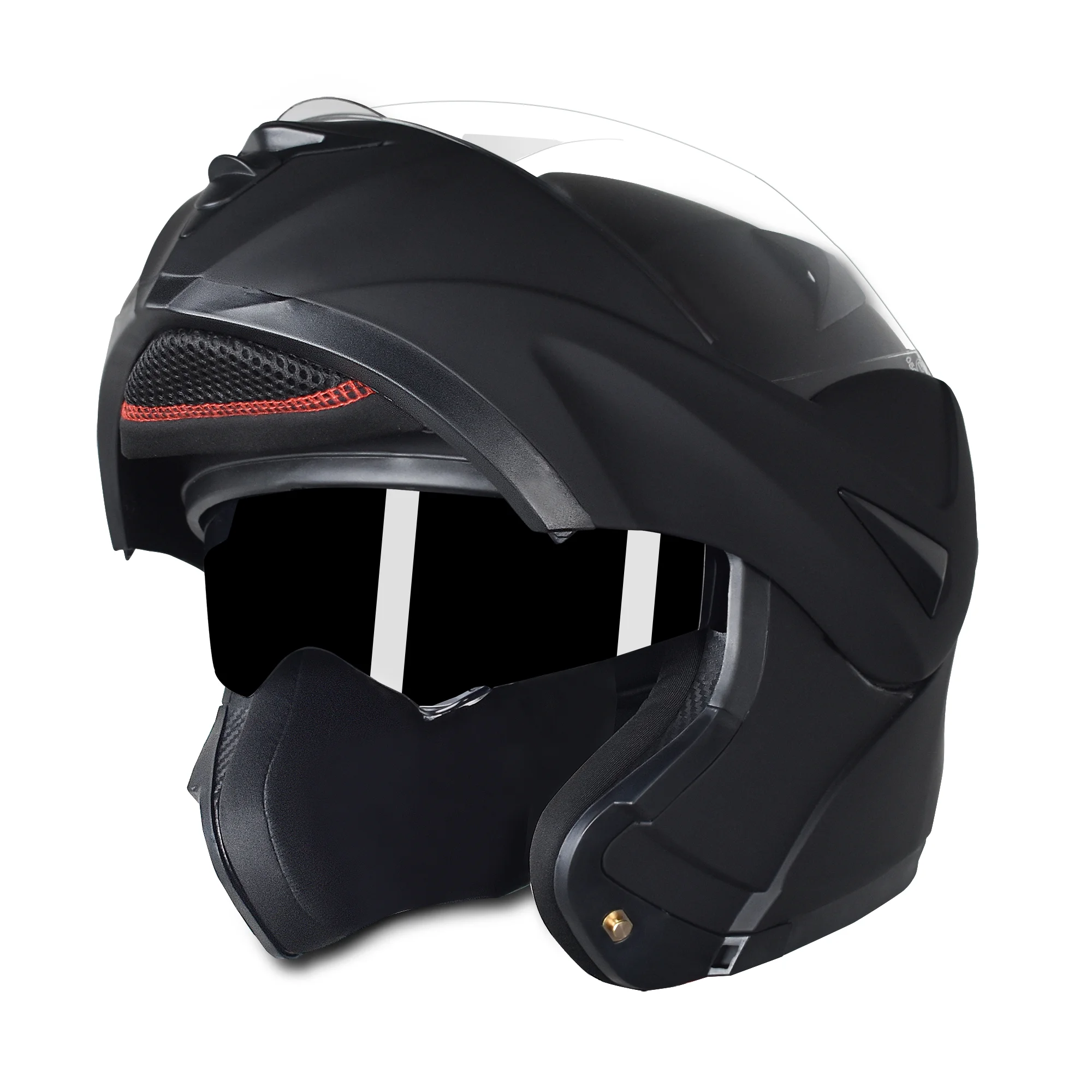 CHCYCLE Motorcycle Full Face Helmets Flip up for Adults DOT Approved Matte Black Size M