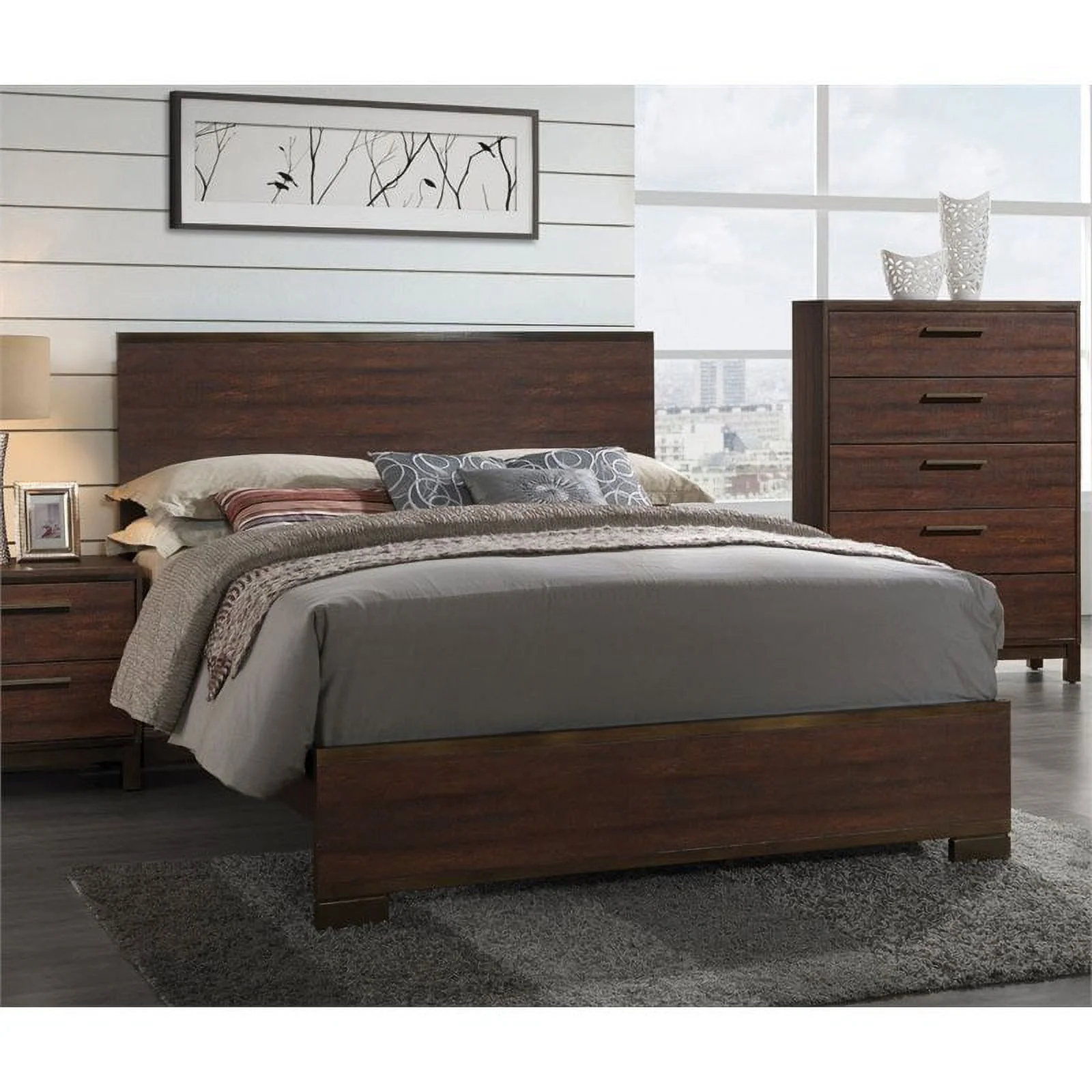 Edmonton California King Panel Bed Rustic Tobacco