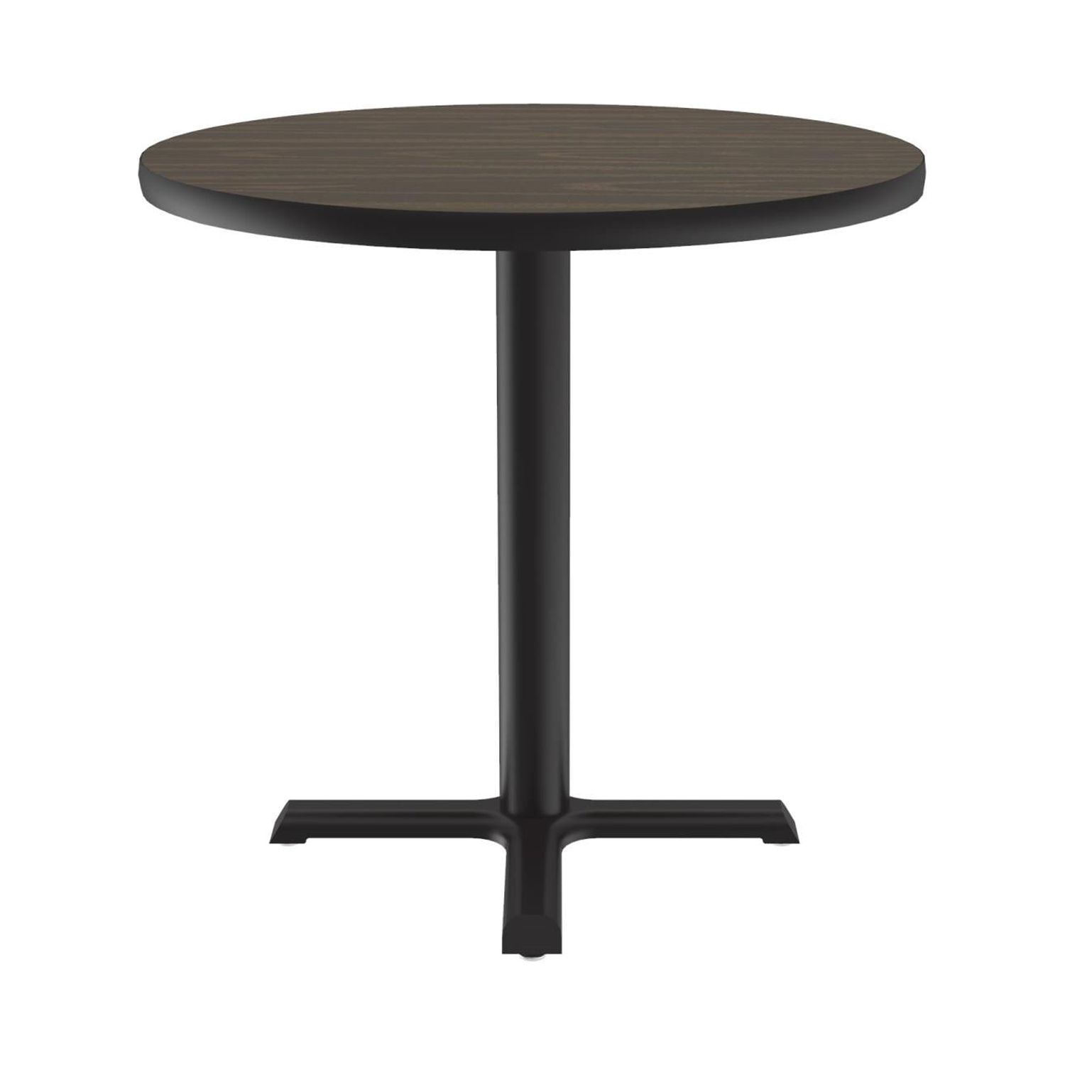 Correll Round Laminate Cafe And Breakroom Table With Walnut Finish BXT42TFR-01