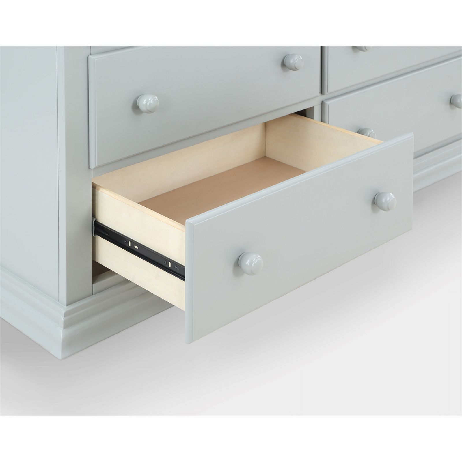 Suite Bebe Universal 6-Drawer Traditional Wood Double Dresser in Gray