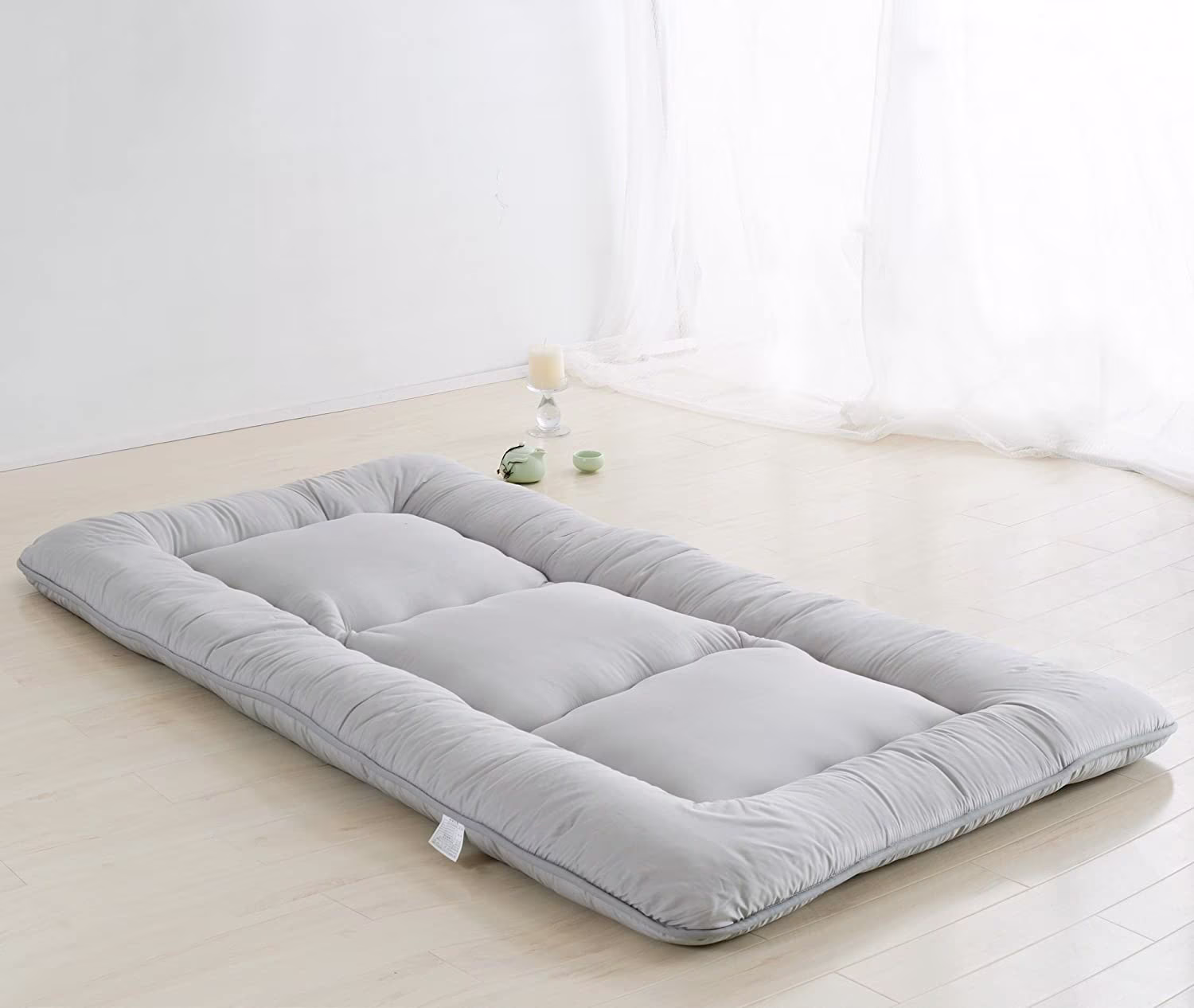 NLIBOOMLife Light Grey Futon Tatami Mat Japanese Futon Mattress Sleeping Mat Floor Futon Mattress Japanese Bed  Full Size