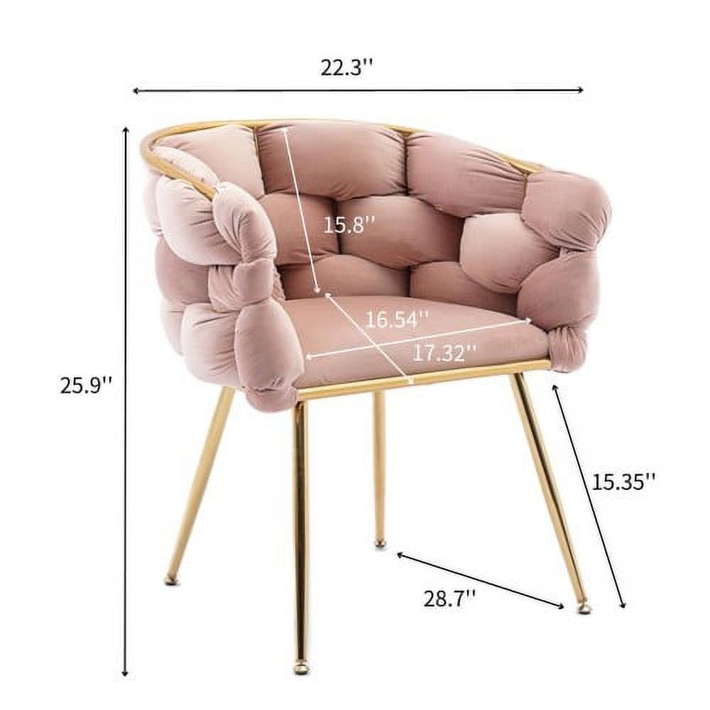 Motent Luxury modern simple leisure velvet single sofa chair bedroom lazy person household dresser stool manicure table back chair, Pink
