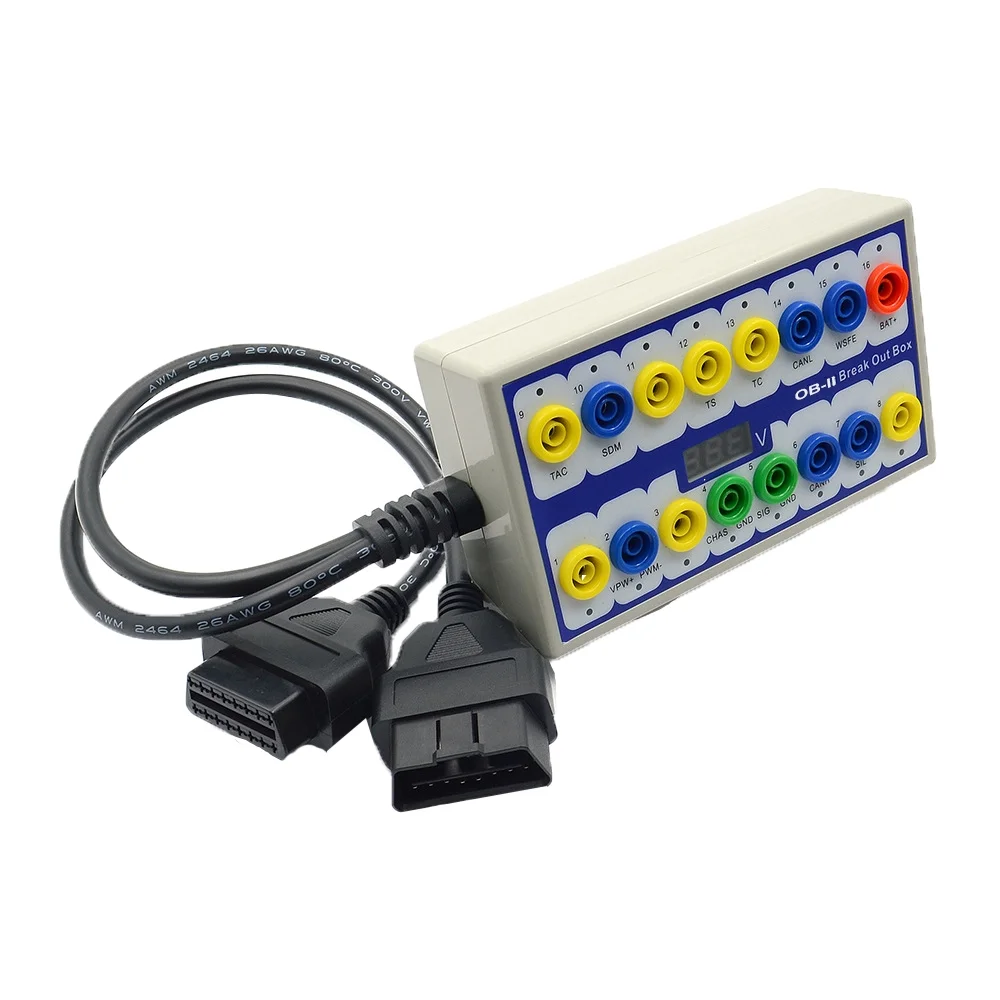 Meterk Professional Auto Car Obd-2 Break Out Box On-Board Diagnostics Breakout Box Obd-Ii Protocol Detector Diagnostic Connector