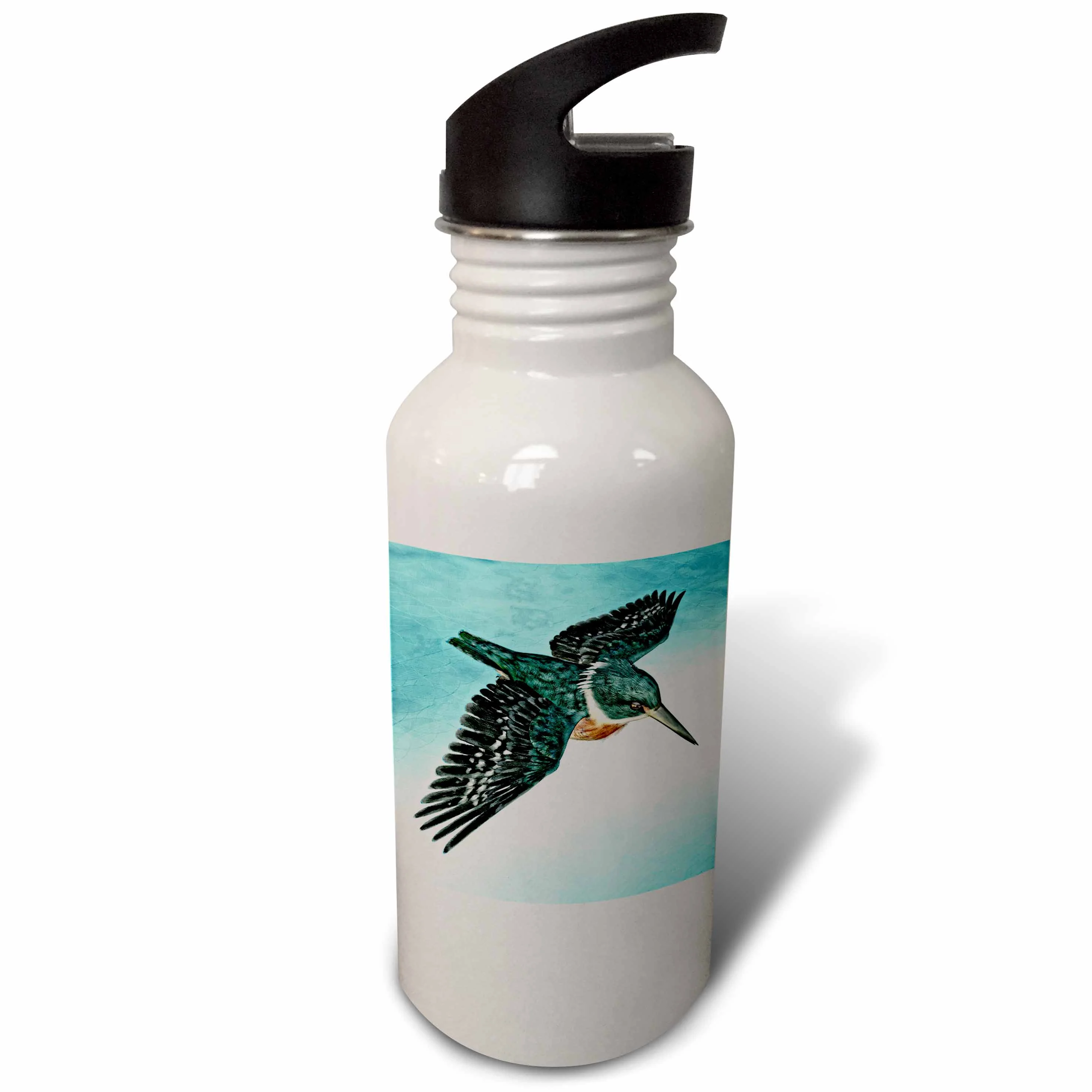 3dRose Kingfisher over water, Sports Water Bottle, 21oz