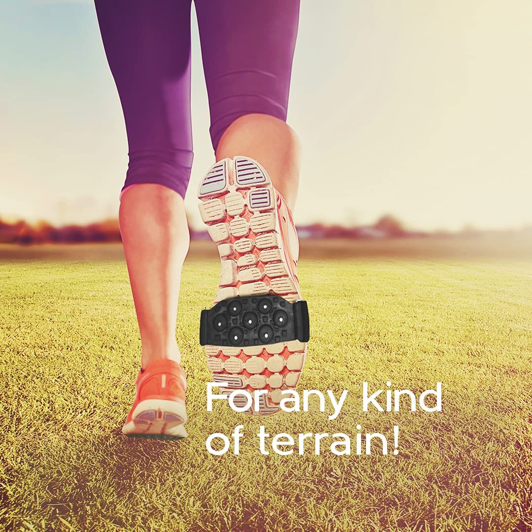 Quadtrek Crampons Snow Ice Traction Cleats Quick Strap-5 pack