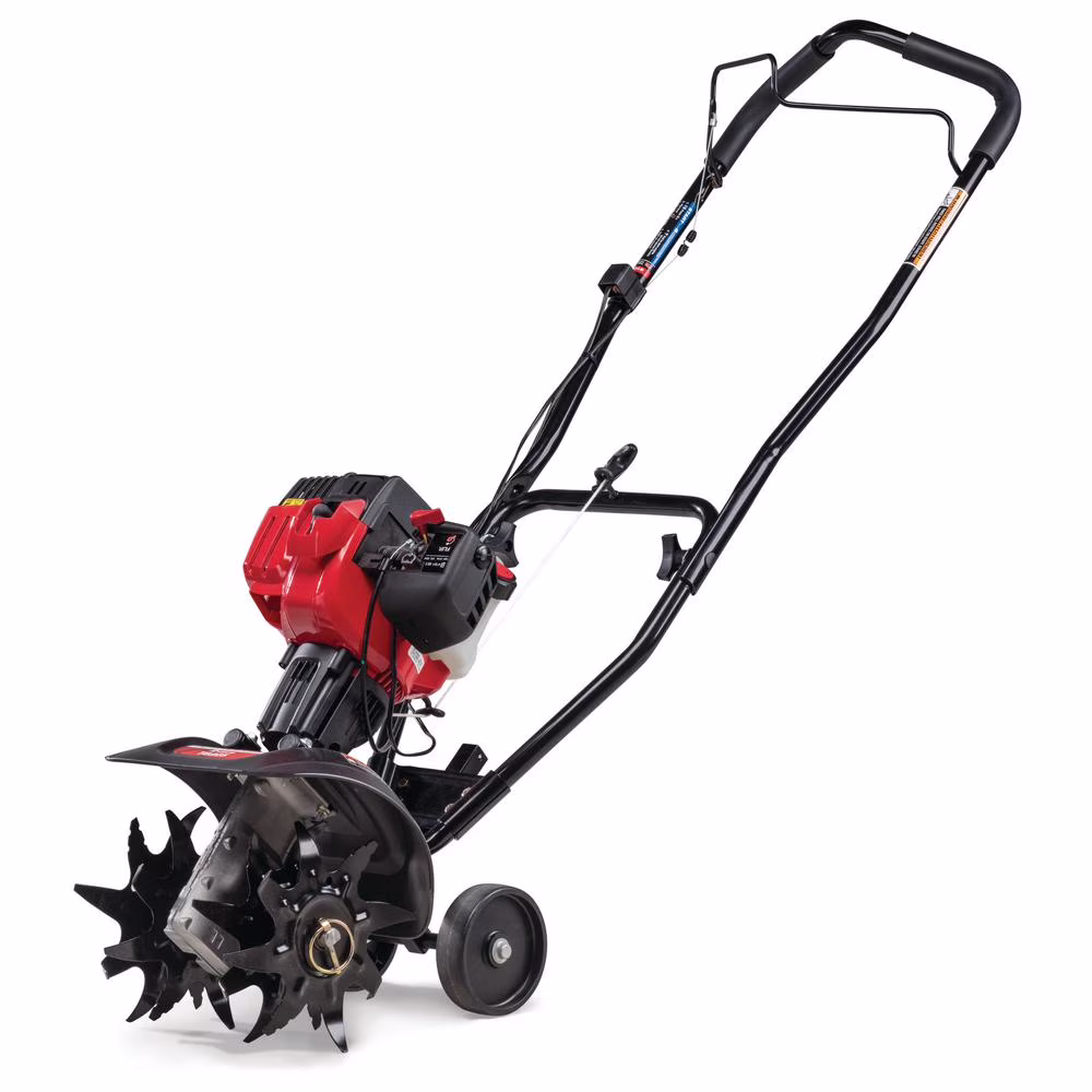 Troy-Bilt EC 2 Cycle Gas Power Walk Behind 9 Inch Garden Cultivator Tiller, Red