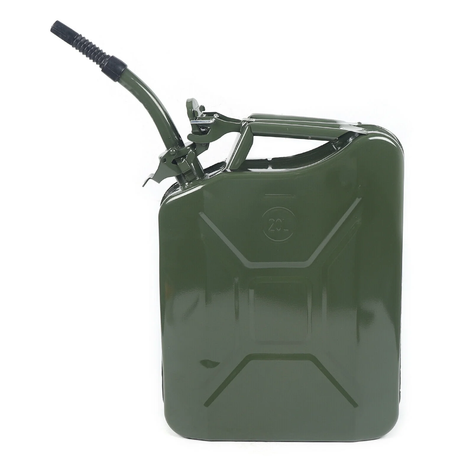 5Gallon 20L Gas Can Steel Gasoline Container Oil Gas Tank Emergency Backup 5 Gallon Can 20L Gas Steel Tank Emergency Backup Green Off Road Gas