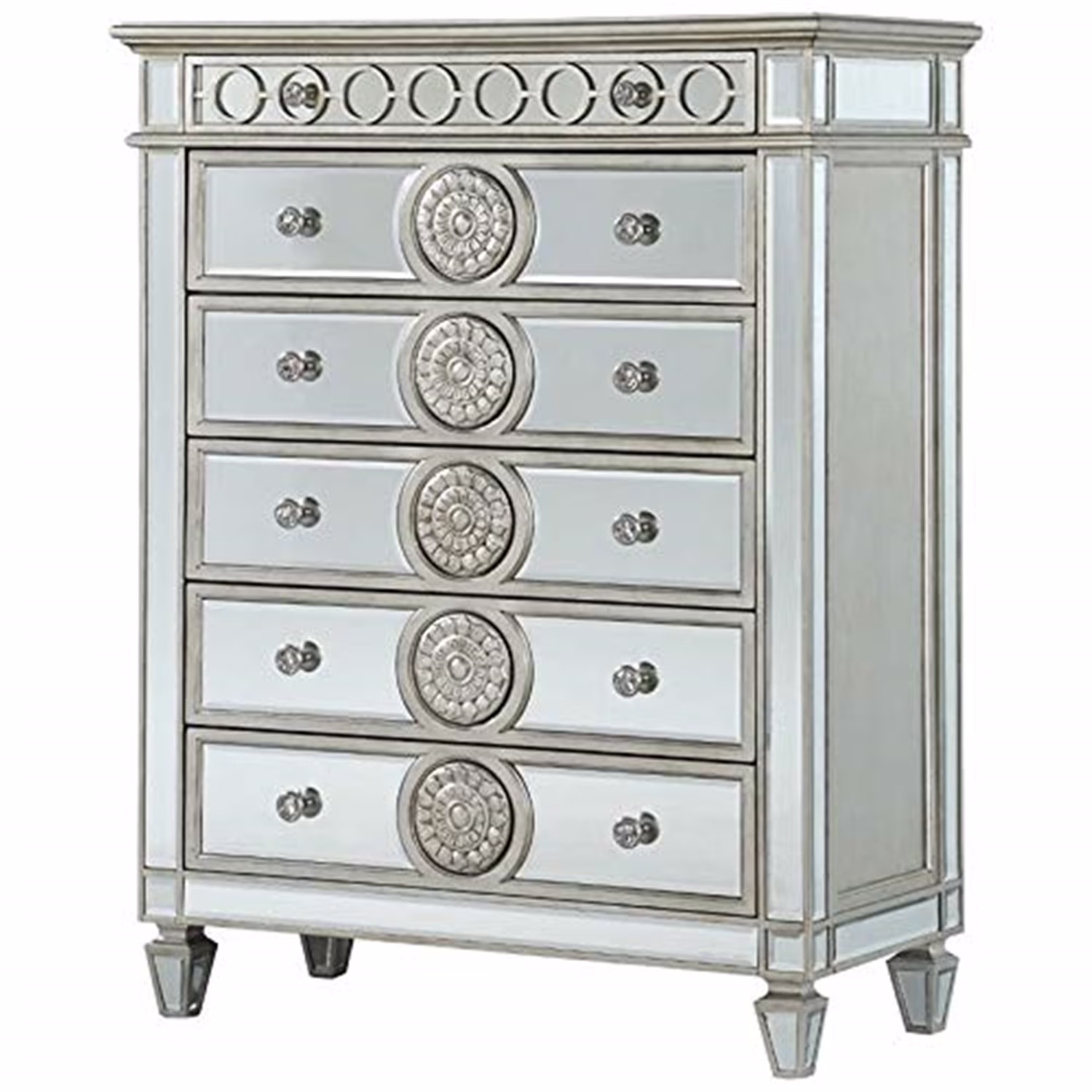 Acme Varian Chest with 6 Storage Drawers in Mirrrored