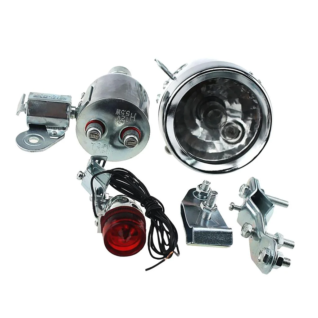 Retro Headlight Light ,12V 6W Bike Lamp Friction